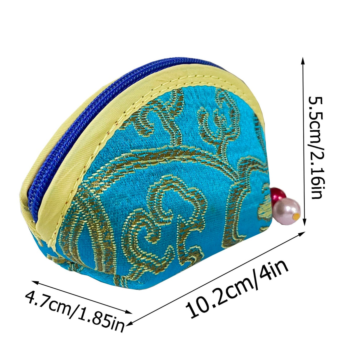 MIAO JIN 20Pcs Silk Coin Purse Zipper Purse Embroidery Sugar Jewelry Bag Lipstick Container Coin Wallet Gift Bag