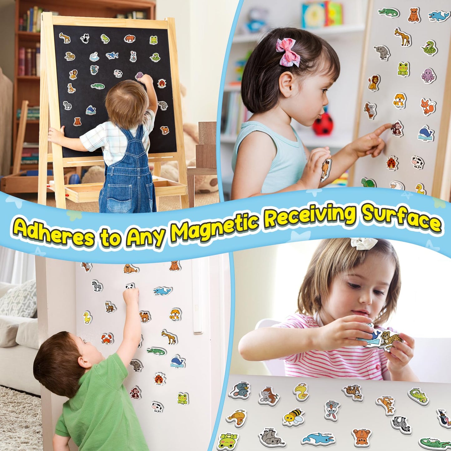Broytain 40 Animal Fridge Magnets for Toddlers,Animal Foam Refrigerator Magnets Toys for Kids Whiteboard,Learning Games,Educational Toys,Preschool Kindergarten Learning Activities Homeschool