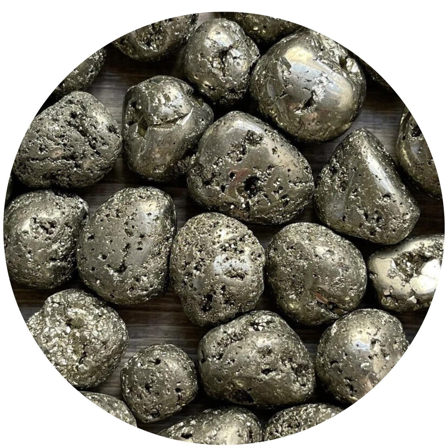 GAF TREASURES 5 Pcs Pyrite Tumbled Stones, Polished Natural Pyrite Gemstone, Pyrite Healing Crystals (Pyrite)