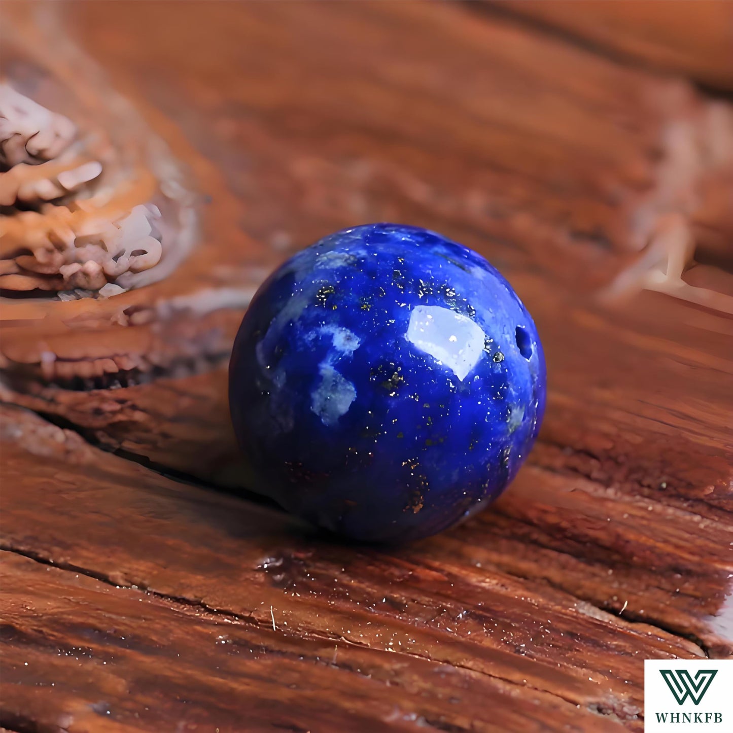 WHNKFB 10mm 50PCS Natural Lapis Lazuli Round Beads, Deep Blue Pyrite-Flecked Loose Gemstone Beads for Jewelry Making Craft - 4mm 6mm 8mm 10mm Options with Free Elastic Cord