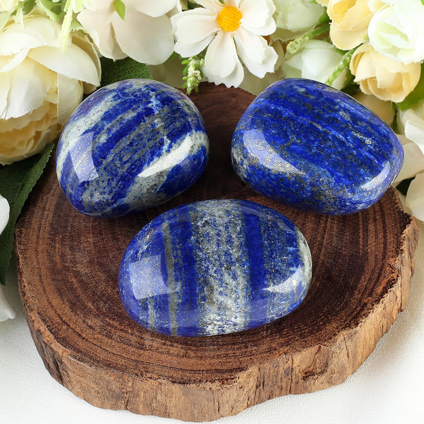 MAIBAOTA 1.6-2.0" Lapis Lazuli Crystal Large Lapis Lazuli Stone Reiki Natural Tumbled Polished Stones for Energy Witchcraft Therapy Meditation DIY Crystals for Protection