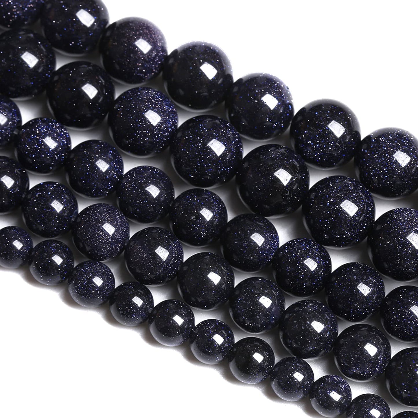 6mm 60pcs Blue Sandstone Spacer Loose Beads for Jewelry Making DIY Bracelet 1 Strand
