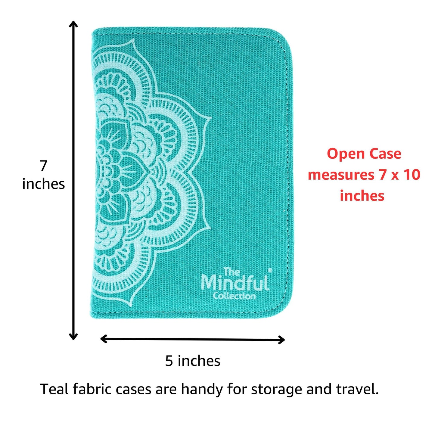 KnitPro Mindful Believe Set 5 Inch Circular Knitting Needles Size 2.5, 4, 5, 6, 7, 8, 9, 10 Interchangeable, 3 Cables, 2 Connectors & More, Fabric Case with Project Bag