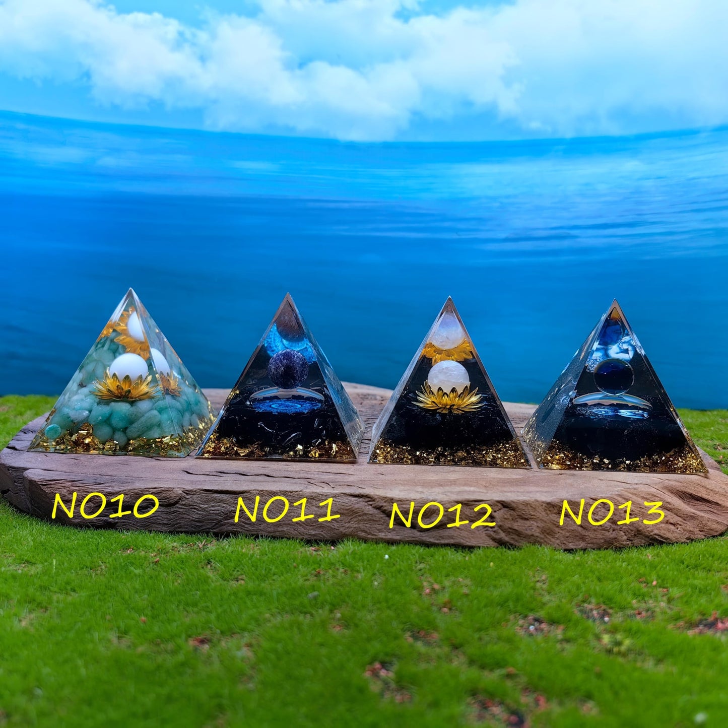 Healing Crystals Orgone Pyramid for Positive Energy, Stress Reduction, and Attracting Wealth and Luck Reduce Stress and Promote Healing with this Crystal Pyramid Home Decor (NO20,6cm)