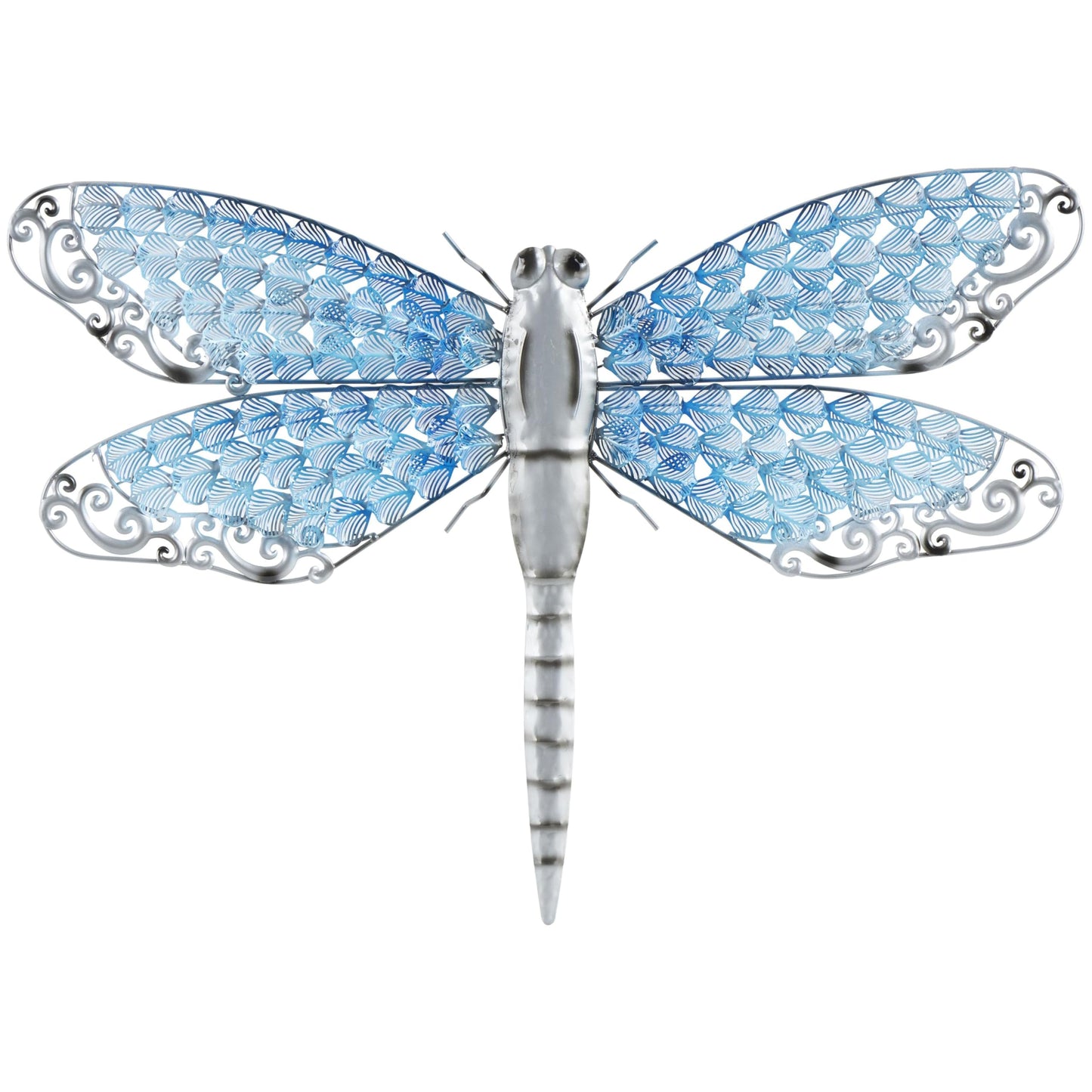Deco 79 Metal Dragonfly Home Wall Decor Indoor Outdoor Wall Sculpture, Wall Art 25" x 1" x 16", Blue
