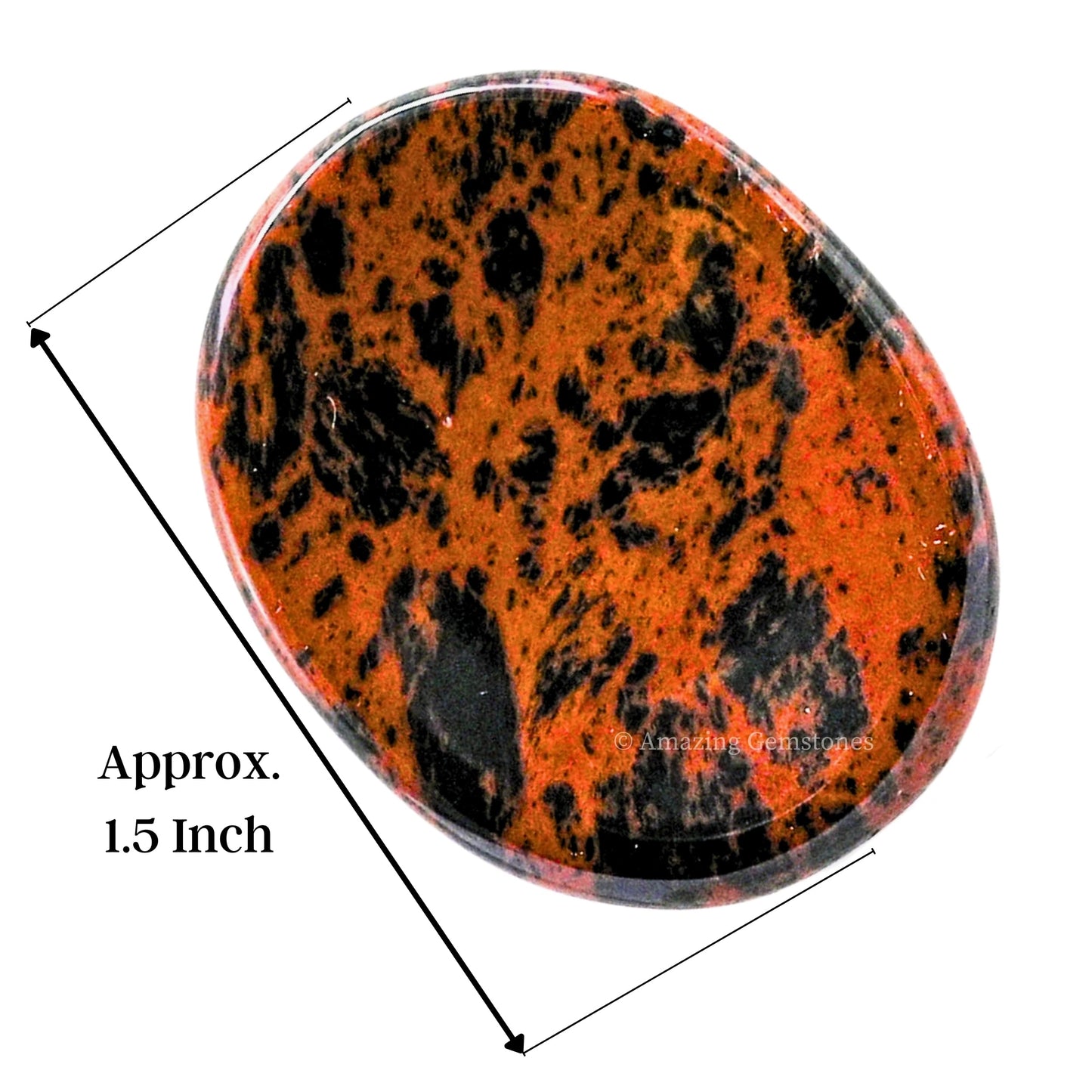Amazing Gemstone Mahogany Obsidian Worry Stone Crystals and Healing Stones - Worry Stones for Stress Relief Gifts - Piedra Crystal Fidget for Meditation - Unique Stocking Stuffers Gifts for Women, Men