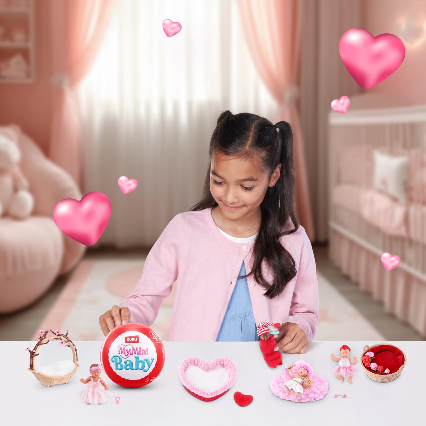 MY MINI Baby Sweet Hearts 2 Pack by ZURU – Collectible Mystery Capsule Baby Doll with Accessories & Playset, Realistic Miniature Toy for Girls Ages 3+