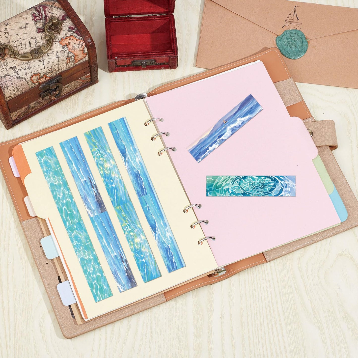 CRASPIRE 12 Styles Ocean Masking Tape Journal Tape 16.4FT Blue Sea World Decorative Gift Wrapping Tapes Rolls for DIY Crafts Scrapbook Journal Notebook Planner Envelope Party Favor Supplies