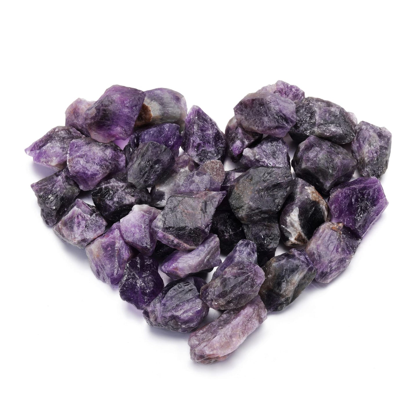 Jovivi Amethyst Crystals Bulk Rough Purple Healing Stones 1" Large Natural Raw Rocks for Tumbling, Cabbing, Decoration, Wire Wrapping, Wicca & Reiki - 0.5 lb