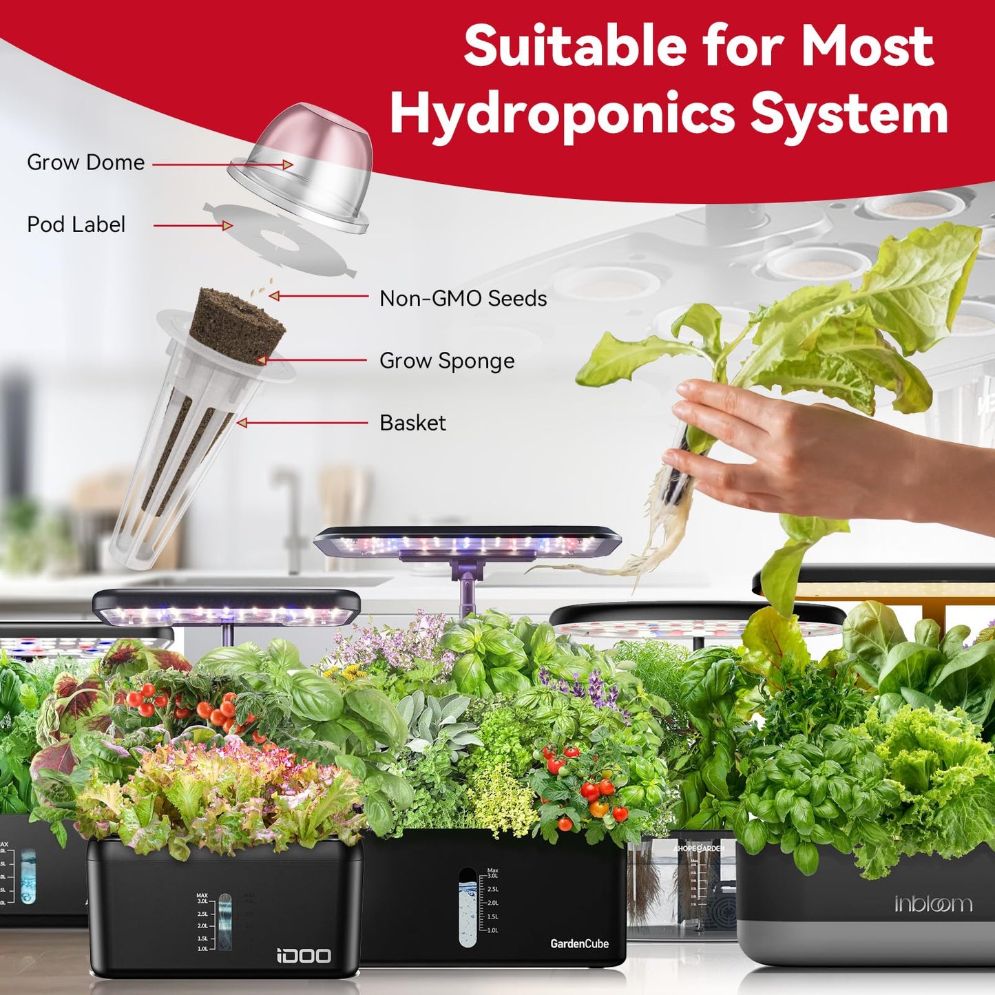 inbloom Fruit Seed Pod Kit for for AeroGarden, Ahopegarden Hydroponics Growing System, 12-Pods (350 Seeds+, Include Red Cherry Tomato, Golden Cherry Tomato, White Strawberry, and Red Strawberry)