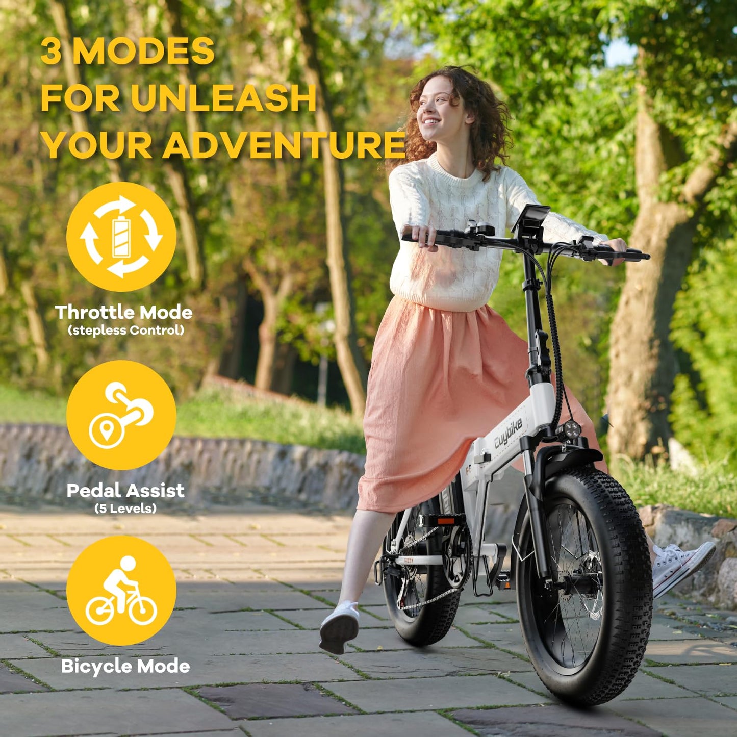 bluebiko 1000W Folding Electric Bike, Green