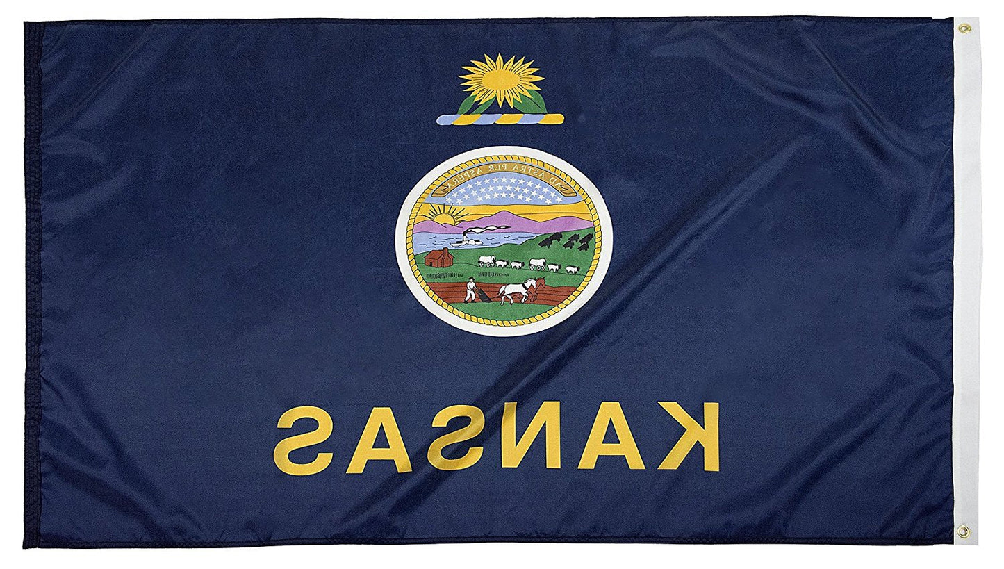 FlagSource Kansas Nylon State Flag, Made in the USA, 5x8'