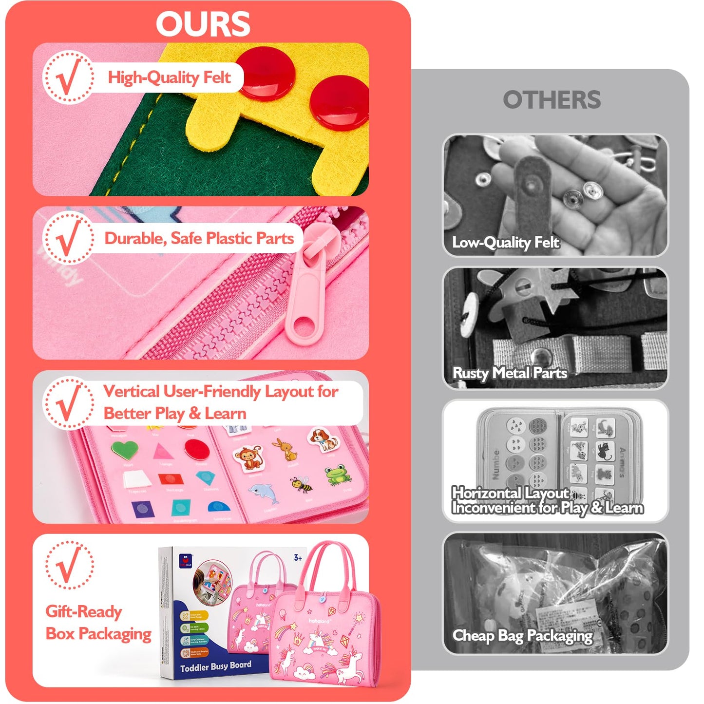 hahaland Baby Toys - Baby Toys 6-12 Months Montessori Girl Birthday Gift Christmas Stocking Stuffers for Boys Girls Early Learning Toy