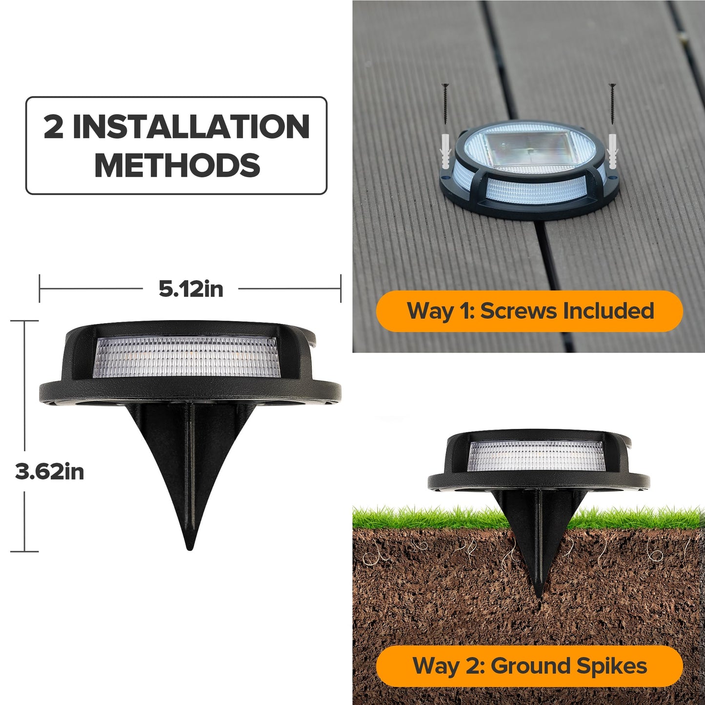 LUTEC 4 Pack Solar Deck Lights Driveway Dock 12 LEDs Light Solar Powered Outdoor Waterproof Road Markers for Step Sidewalk Stair Garden Ground Pathway Yard (Blue)
