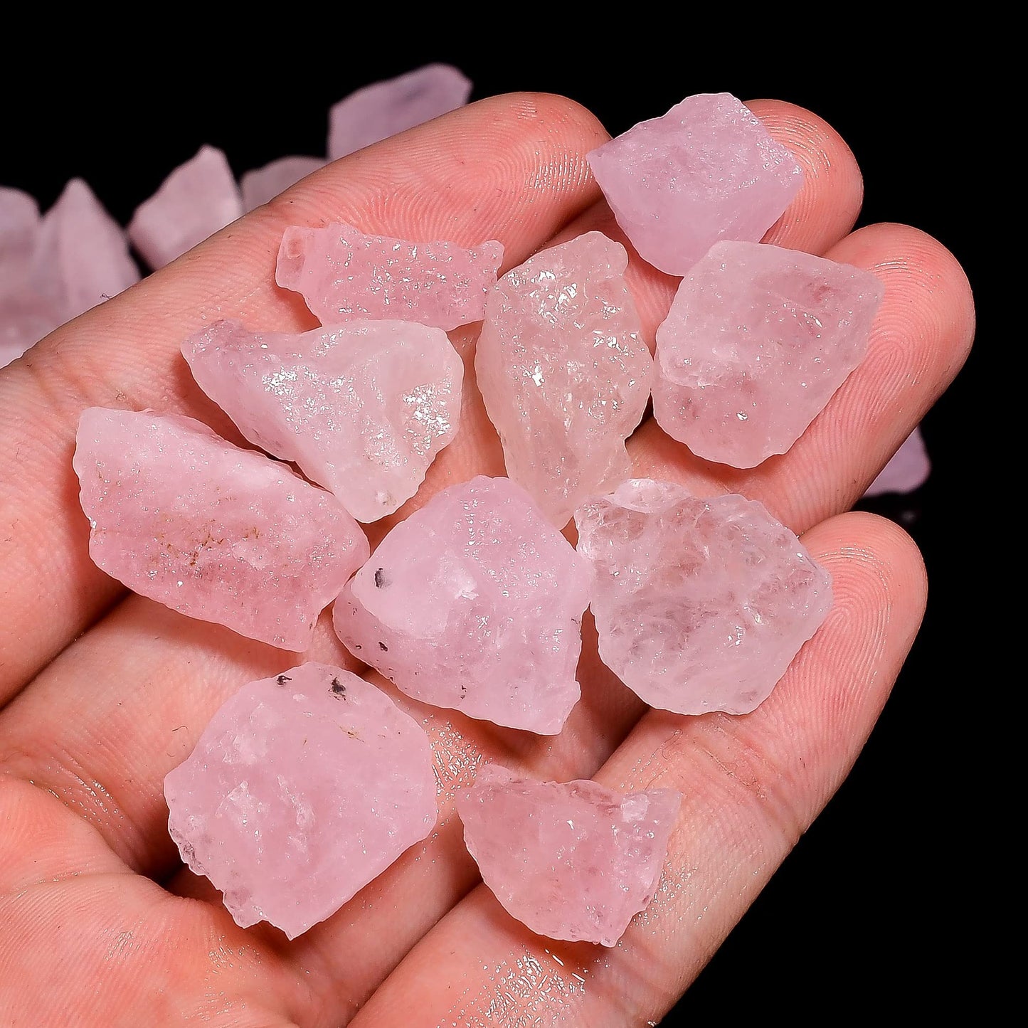 GEMKORA 100 carats Raw Pink Morganite Rough Gemstone, Natural Crystals, Healing Stones, Wholesale Lot, Jewelry Making Supply, 10 to 16mm, 8 to 10pcs