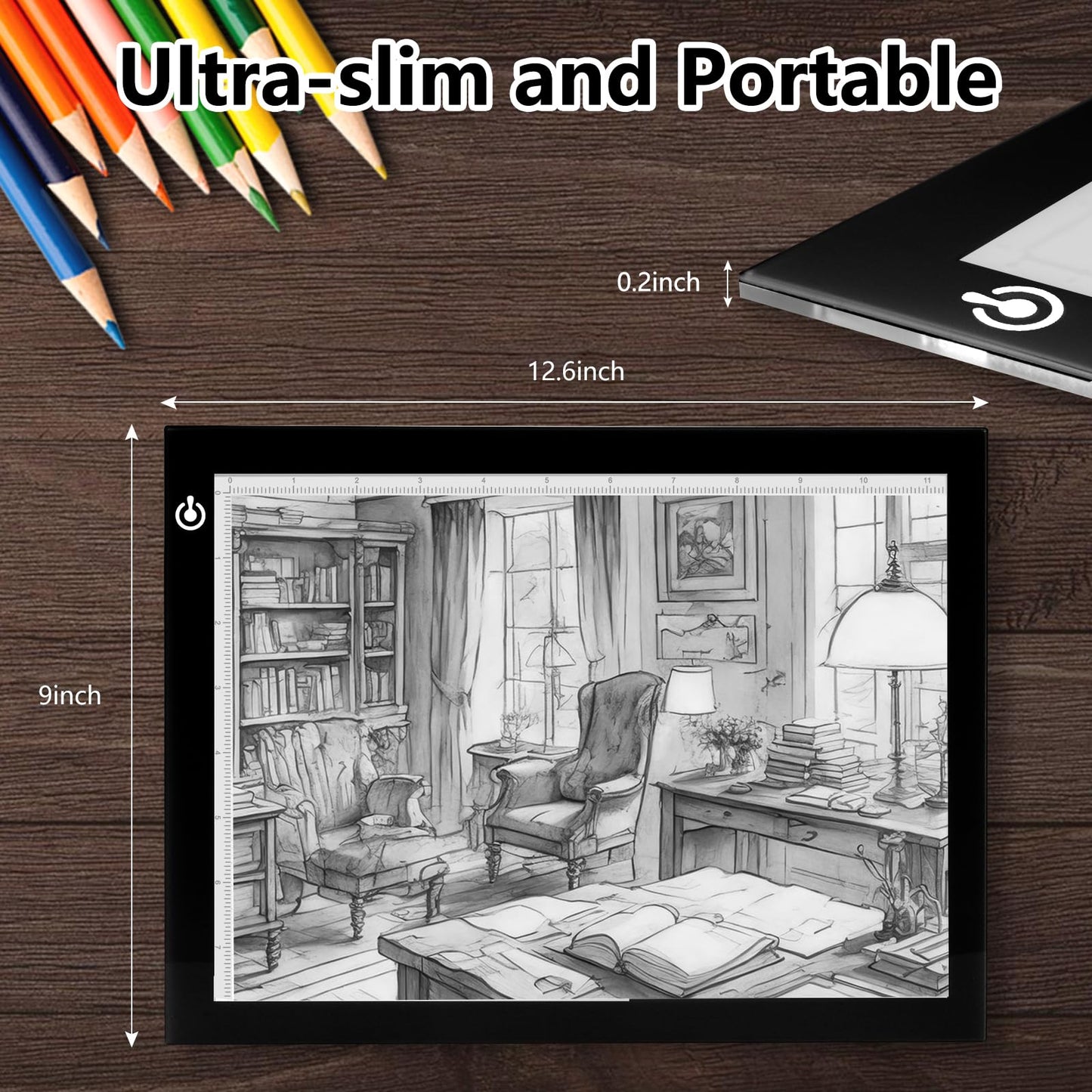 NXENTC A4 Tracing Light Pad, Ultra-Thin Tracing Light Box USB Power Artcraft Tracing Light Table for Artists, Drawing, Sketching, Animation