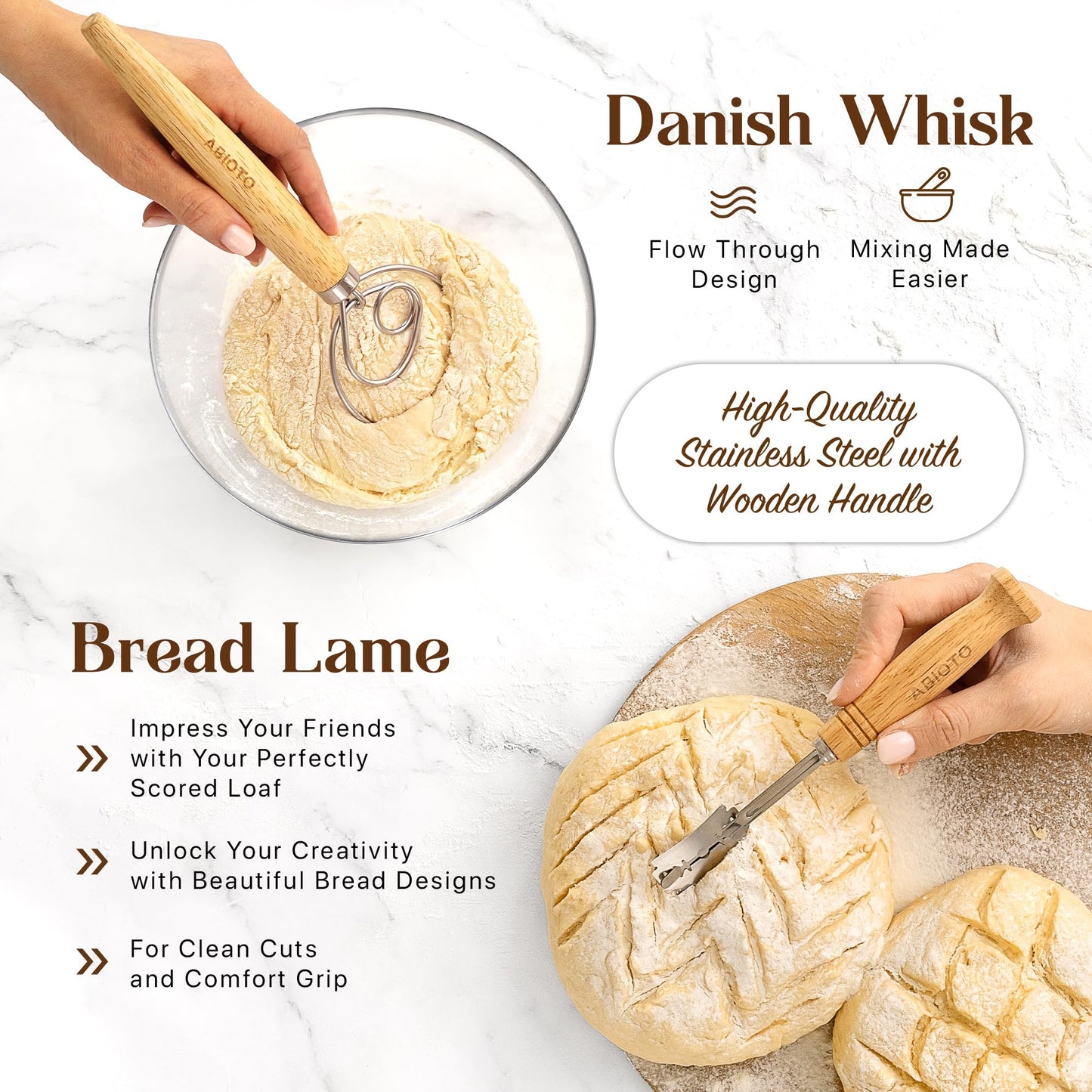Sourdough Kit with Professional Bread Making Tools - A Complete Sourdough Bread Kit Including 10" Round & 11" Oval Bannetons, Bread Lame, Whisk, Bowl & Dough Scrapers, Slings, and Mat (17-Piece Kit)