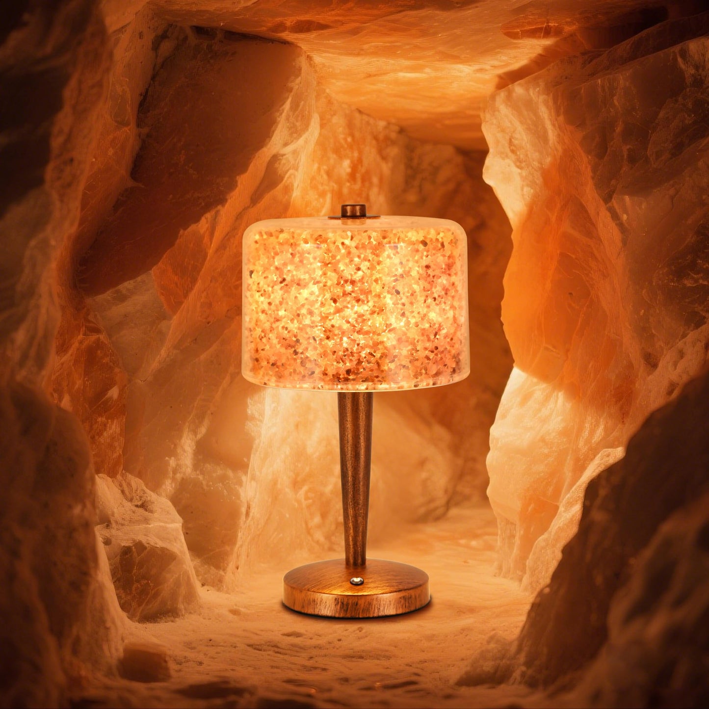 azhongxus Salt lamp with Touch dimmer Control USB Himalayan Salt lamp Natural Rock lamp high Transparency PC lampshade (excluding USB Adapter)