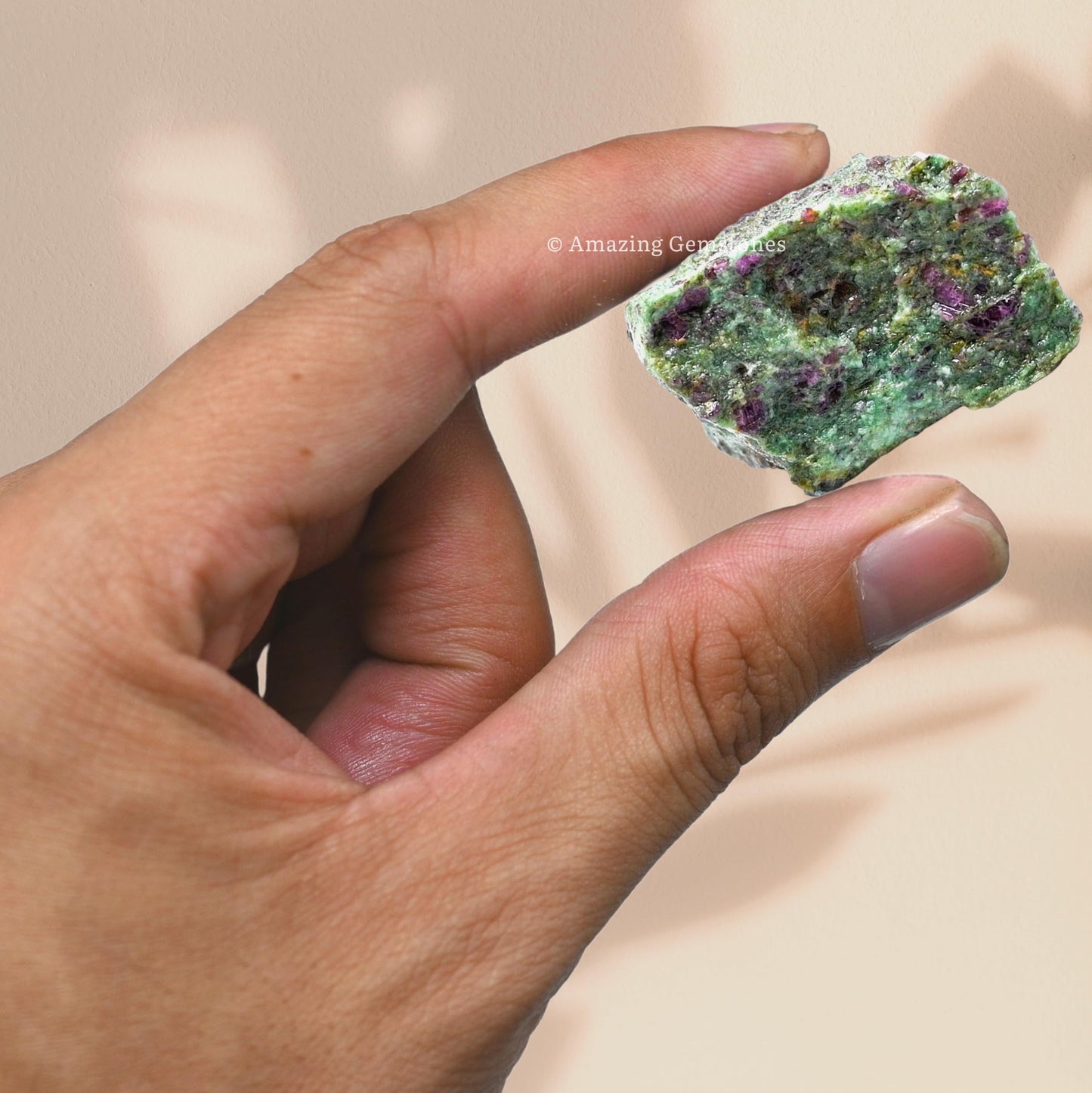 Amazing Gemstone Ruby Fuchsite Raw Crystals and Healing Stones, Natural Rocks For Tumbling - DIY Raw Stones And Crystals (1 Piece)