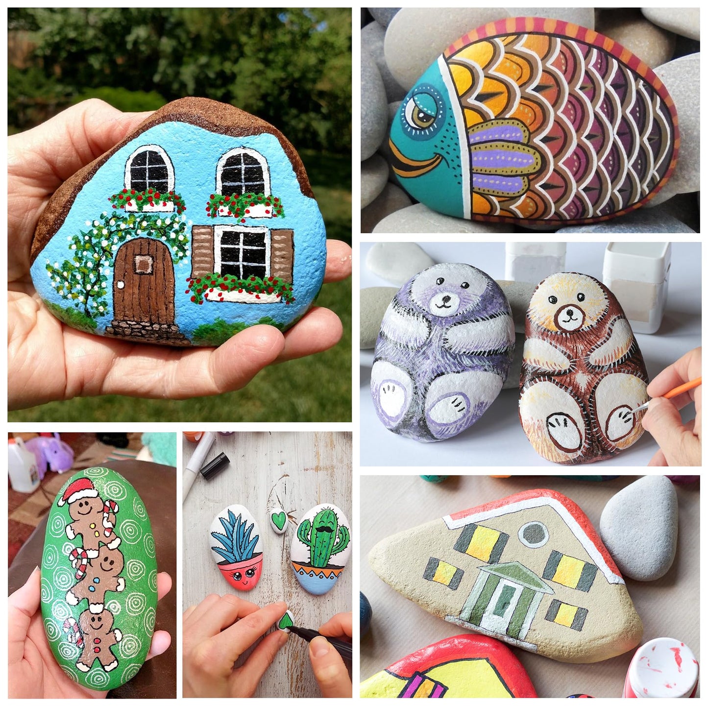 Simetufy 20 Pcs 3.3-4.5'' Large River Rocks for Painting, Rocks for Painting, Rock Painting for Kids, Smooth and Flat Rocks Painting Rocks for DIY & Arts