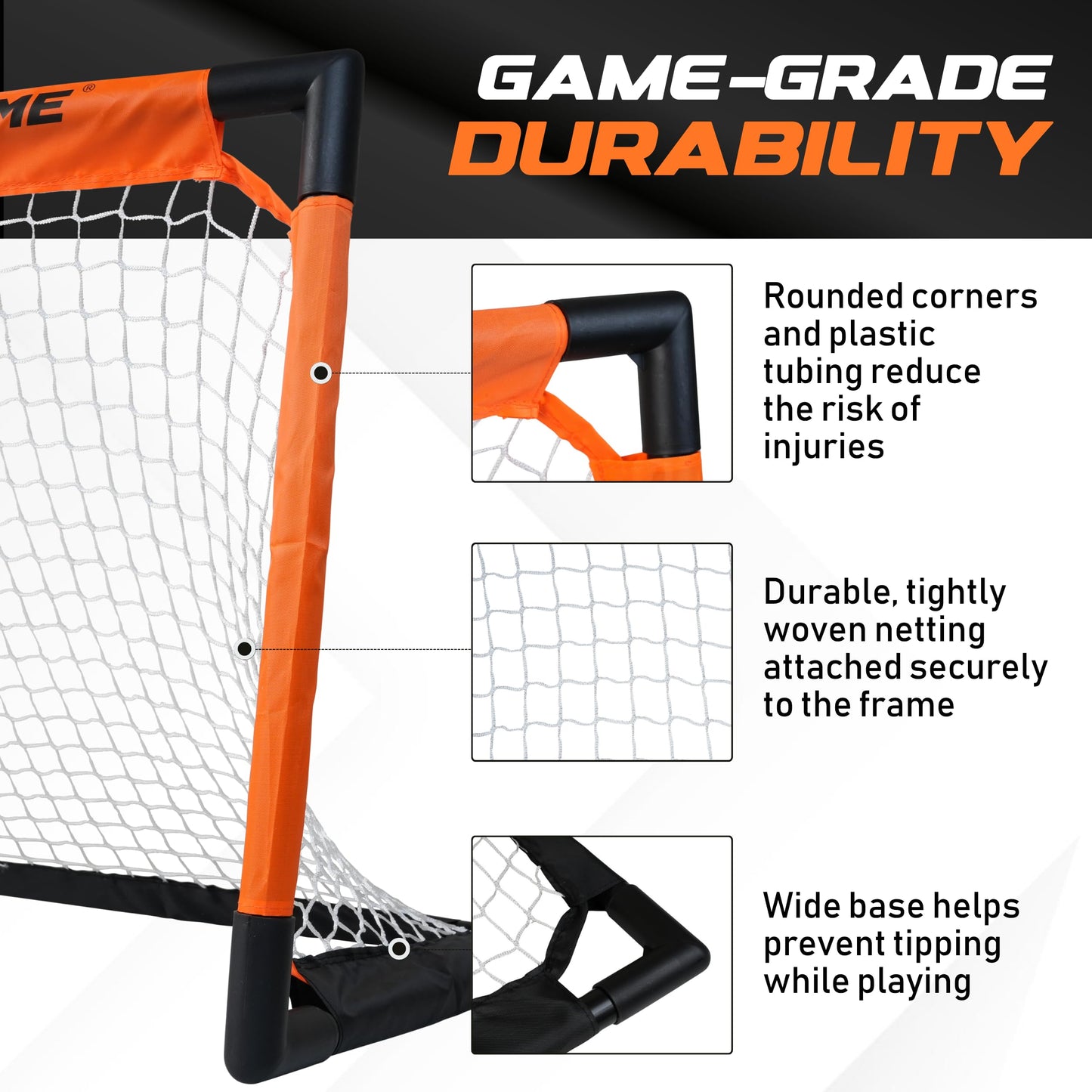 ACE HOCKEY - Shinny Hockey Set - Complete 2-Player Indoor/Outdoor Kit - Knee Hockey Goal Set (1) Goal, (2) Mini Sticks, and (4) Foam Balls - Mini Hockey Set