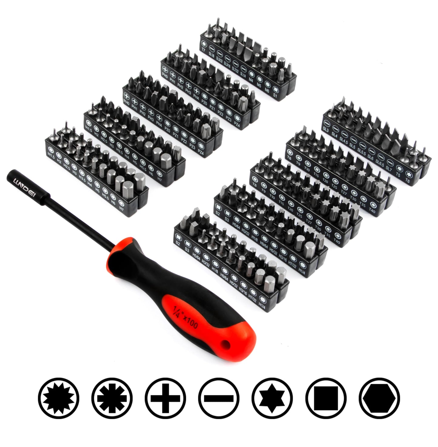 LLNDEI Mechanics Tool Set and Socket Set, 1/4" 3/8" 1/2" Drive Deep and Standard Sockets 12 Point, 390 Pcs SAE and Metric Mechanic Tool Kit with Bits, Combination Wrench