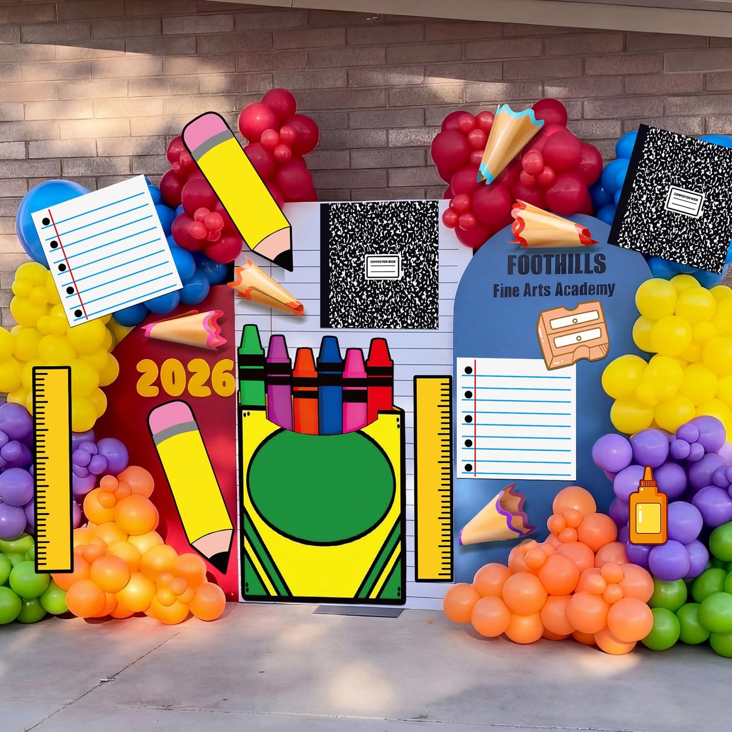 Frienda 24 Pcs Preschool Graduation Party Decoration Pre-k Large DIY Backdrop Photo Booth Prop Classroom Bulletin Board Decorations Cardstock Cut-Outs Cards Kit Wall Decor Kindergarten Party Supplies