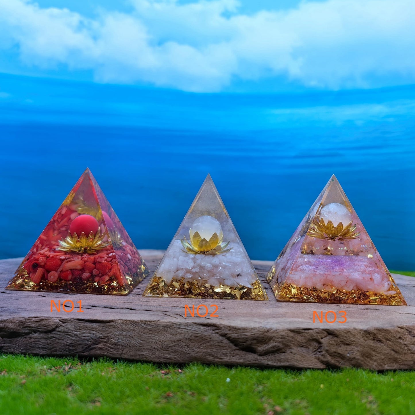 Healing Crystals Orgone Pyramid for Positive Energy, Stress Reduction, and Attracting Wealth and Luck Reduce Stress and Promote Healing with this Crystal Pyramid Home Decor (NO1,6cm)