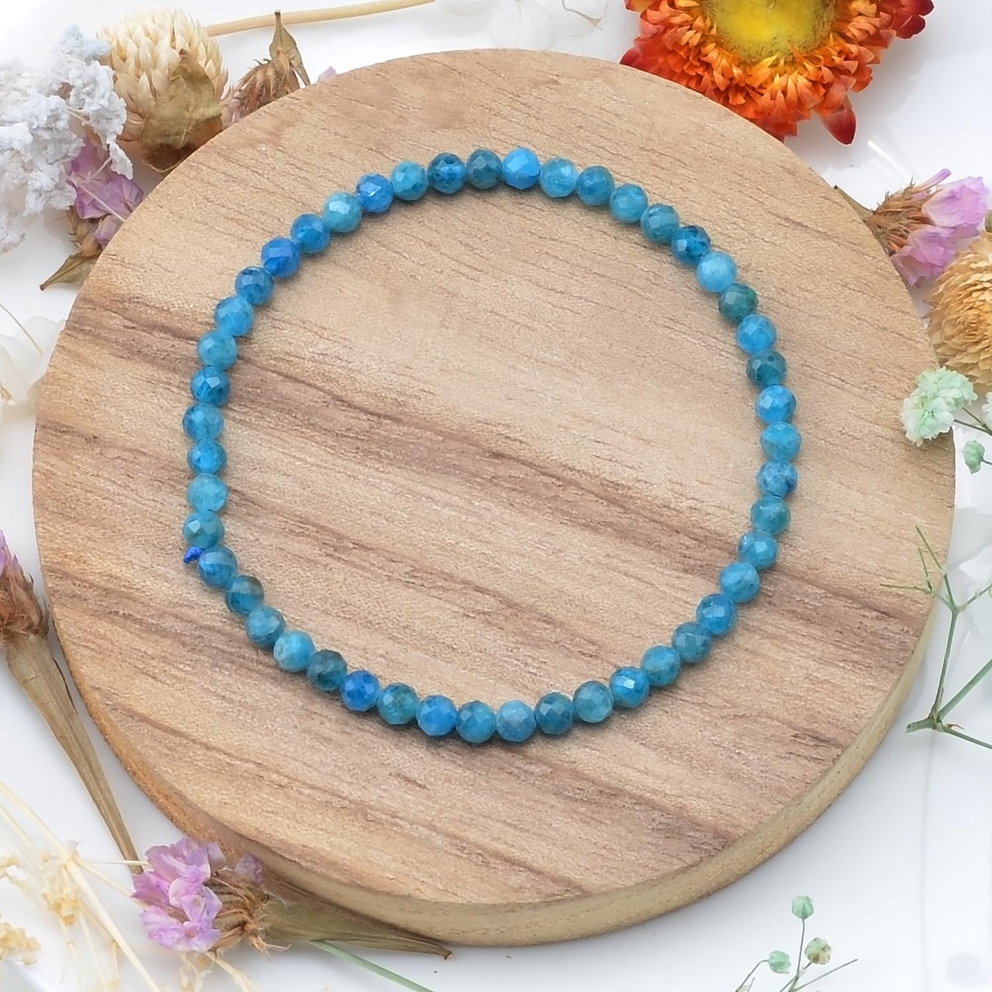 MASSIVE BEADS Natural Genuine Gemstone Beads Healing Crystal Chakra Reiki Jewelry Faceted Round Beads Bracelets (Apatite, 3mm)