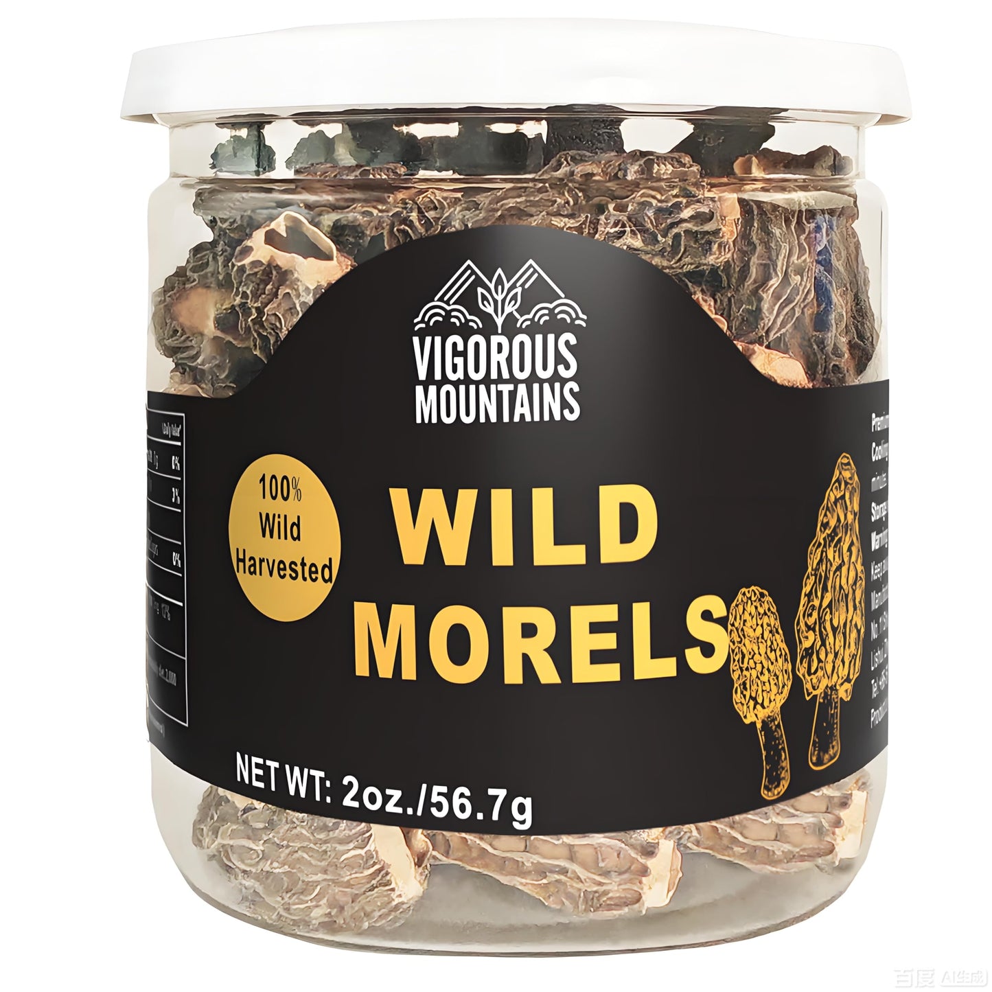 VIGOROUS MOUNTAINS Premium Dried Wild Morel Mushrooms 2oz, Wild Harvested, Earthy Flavor & Rich Umami-Perfect for Gourmet Cooking, Soups, Pasta & Risotto (56.7g)