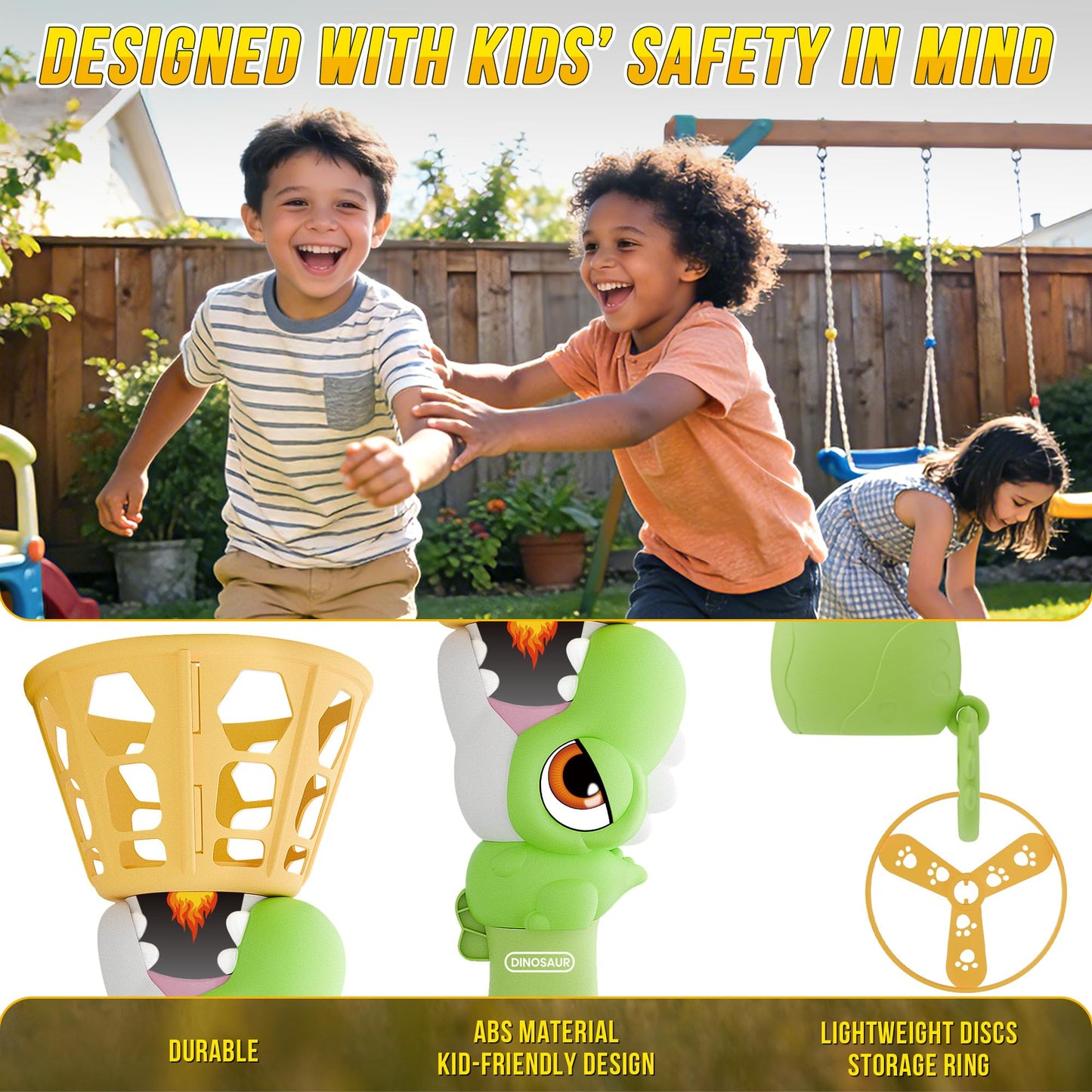 Outside Toys for Kids Ages 4-8 Electric Manual Capture Catching Game for Kids, Automatic Flying Disc Launcher Outdoor Indoor Toy, Chasing Toy for Boys Girls, Perfect Yard Beach Family Game