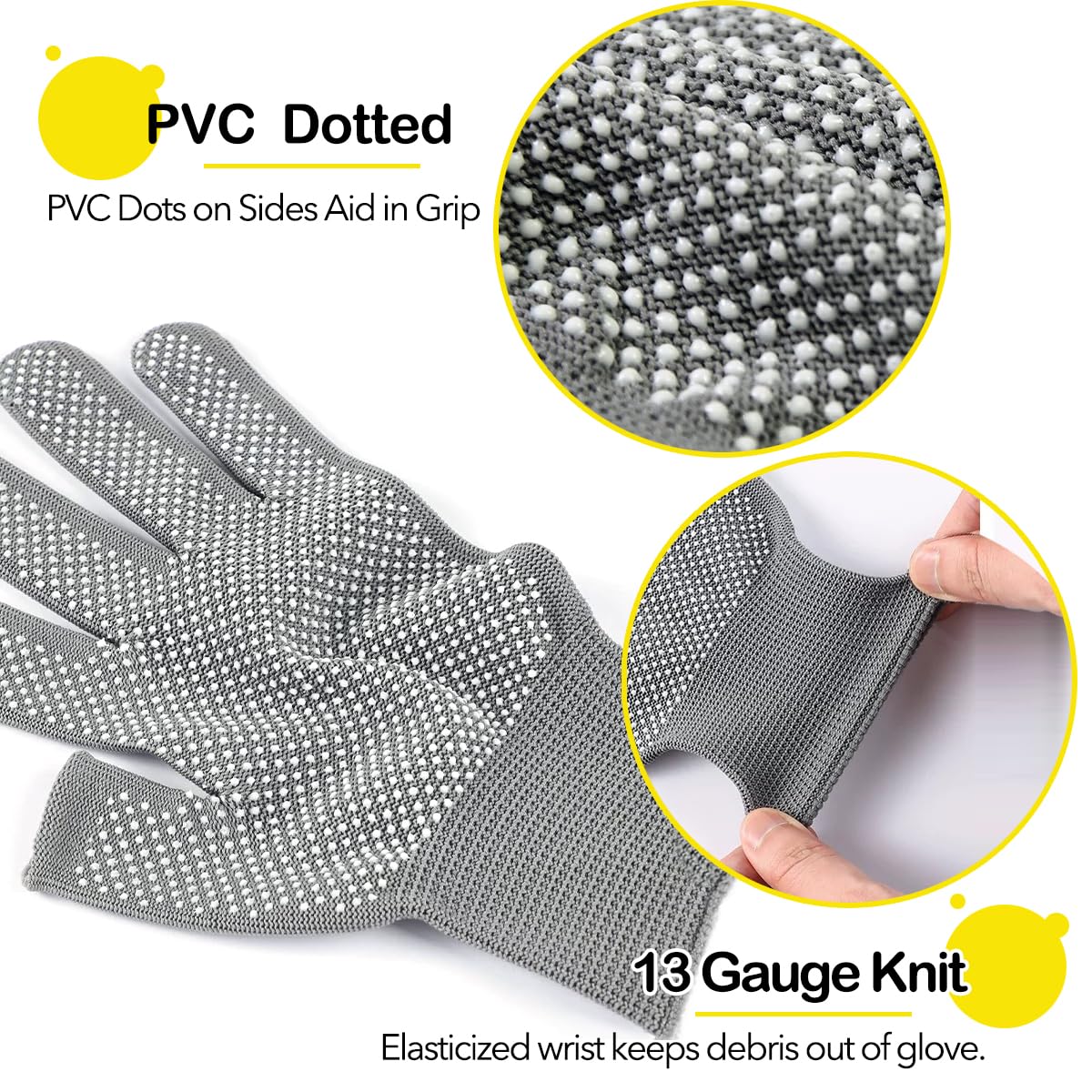 Nylon Work Glove for Garden/Cycling-2 Pairs Lightweight 2 Half-Finger Breathable Fingerless Garden Gloves Fishing Gloves