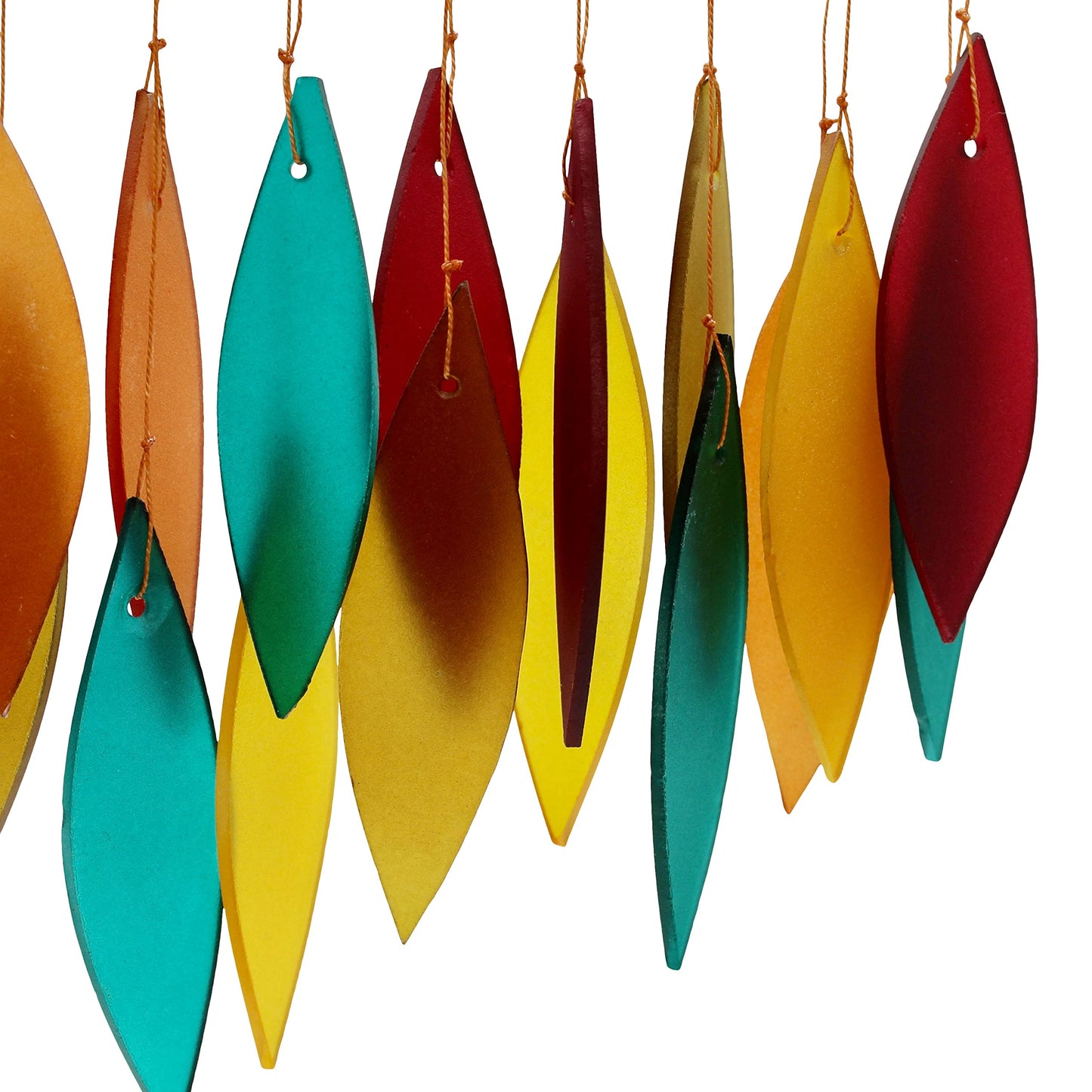 Blue Handworks Santa Fe Glass Chime, Sandblasted Glass and Found Wood Handcrafted Wind Chime