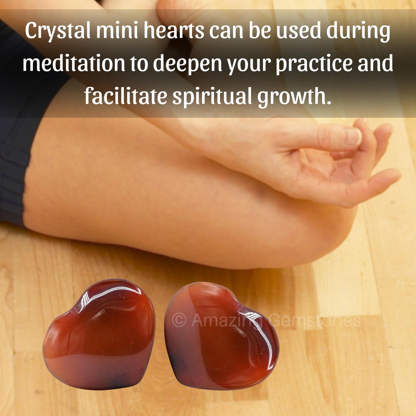 Amazing Gemstone Carnelian Stone Heart - Pack of 2 Crystal Heart Stones Rocks - Corazones De Piedra Crystals and Healing Stones Heart Shaped Crystal - Stocking Stuffers Gifts