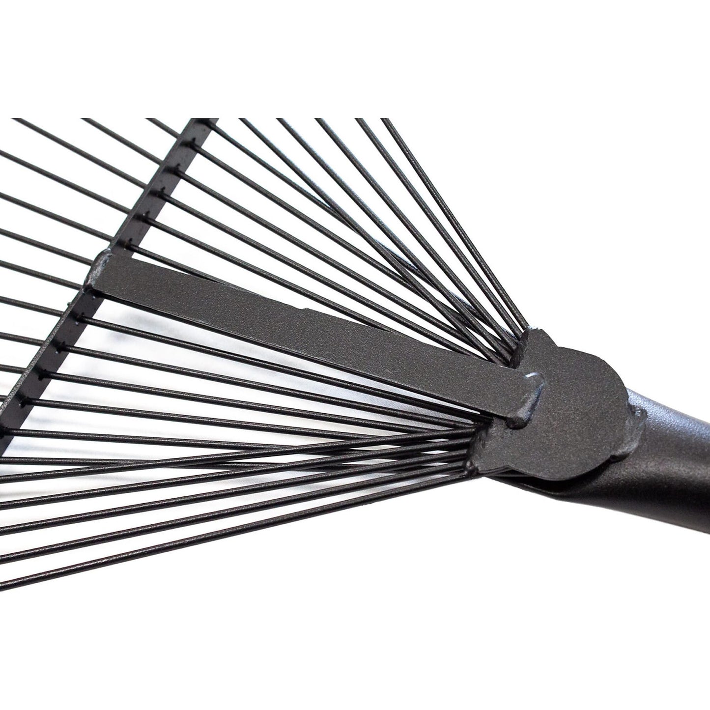 Bully Tools Heavy Duty Metal Leaf Rake - 24 High Carbon Spring Steel Tines with Fiberglass Handle, Thatching and Wide Lawn Rake for Leaves, Yard Debris and Garden Tool, 100% Made in The USA, 24-Inch