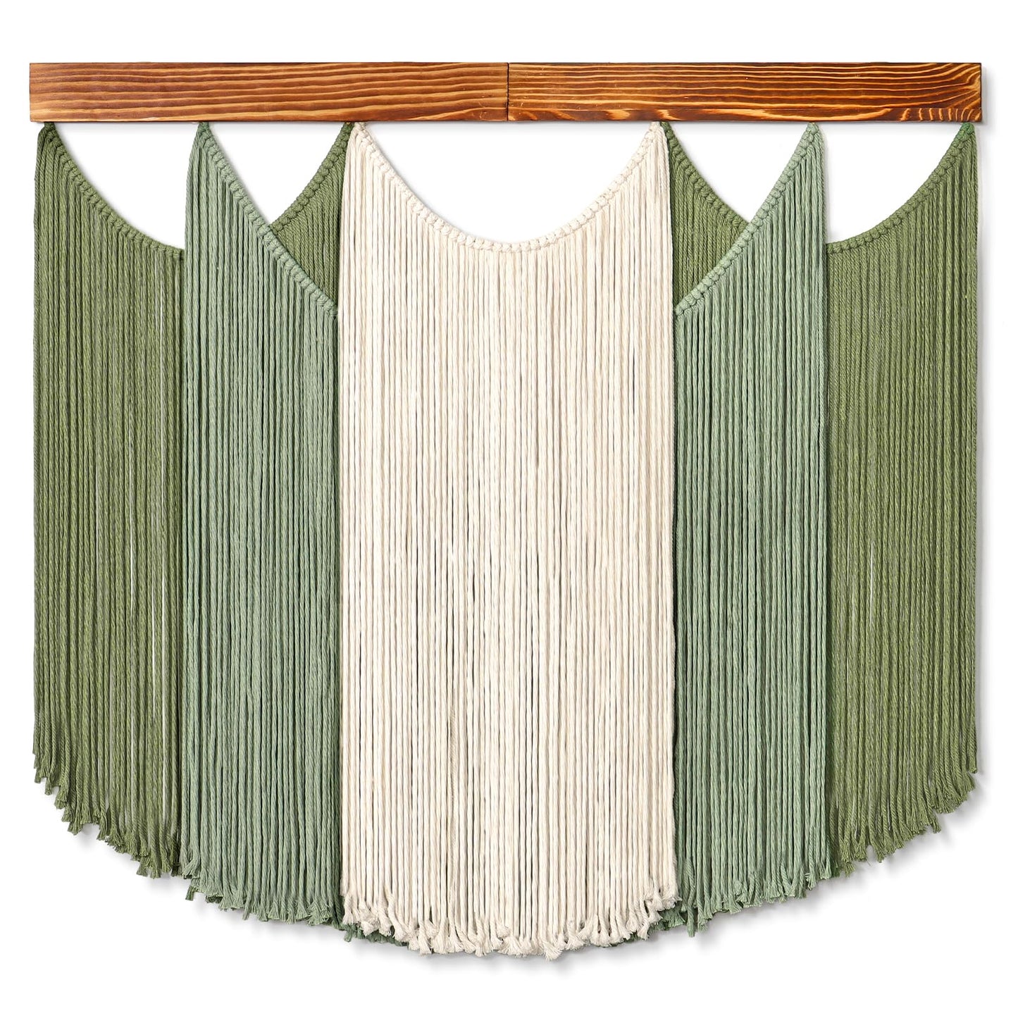 Dremisland Macrame Wall Hanging Dip-Dyed Large Boho Wall Decor Yarn Tapestry Handmade Sage Green Woven Tapestry Wall Art Decorations for Bedroom Living Room Nursery Apartment 31.5"x29.5"