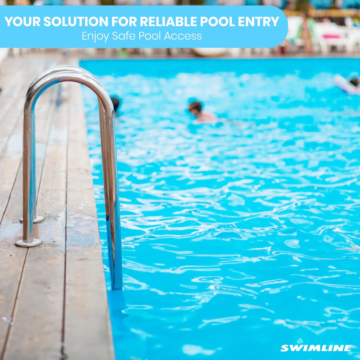 SWIMLINE HYDROTOOLS Stainless Steel Pool Ladder – Heavy Duty Swimming Step Accessory, Above Ground, 72"