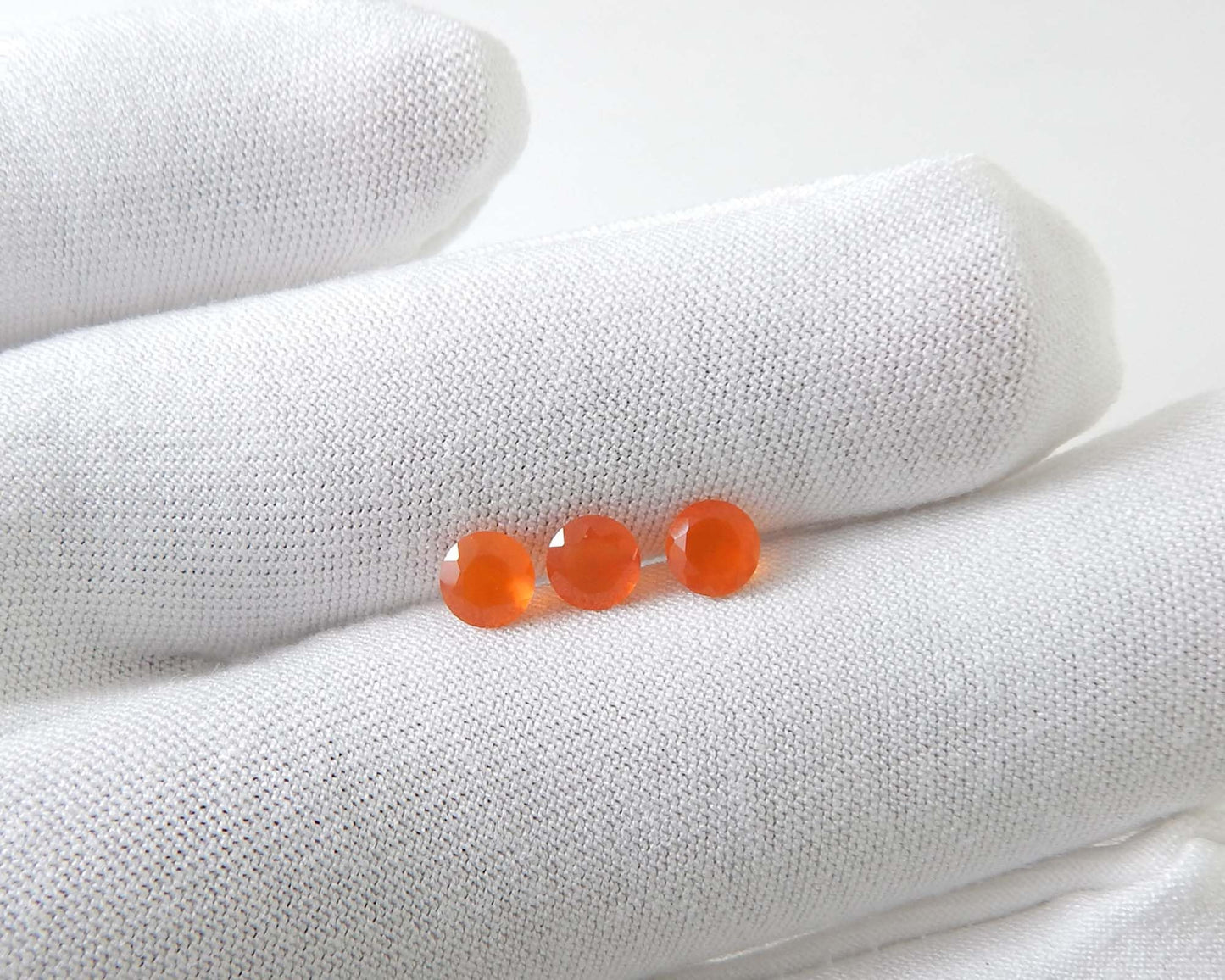 Myhealingworld Natural Carnelian 5mm round faceted brilliant cut AAA quality loose calibrated gemstones for jewelry making (BOX 1 - (Carnelian Round 5MM = 3 Stone)