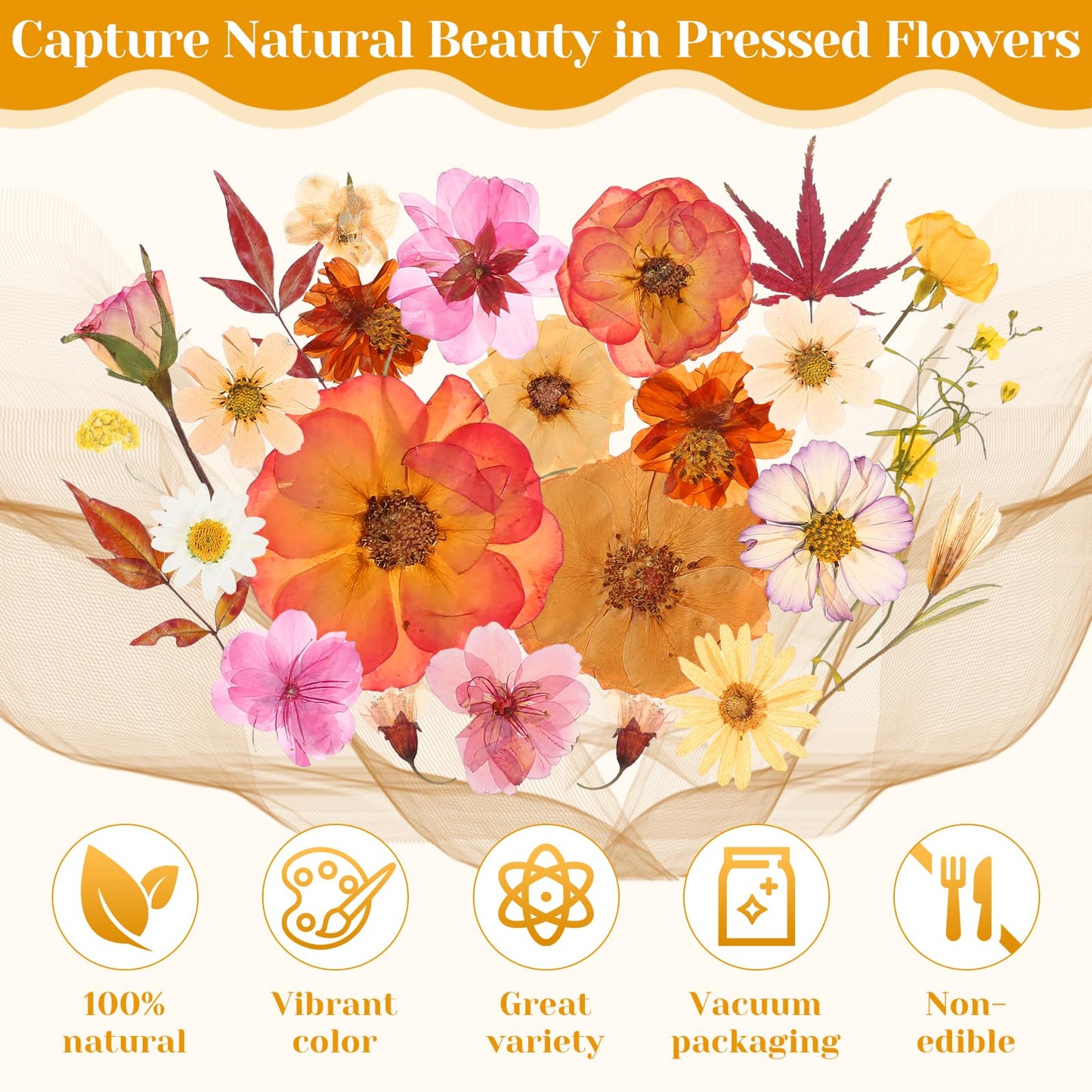 Dried Pressed Flowers for Resin, Real Pressed Flowers Dry Leaves Bulk Natural Herbs Kit for Scrapbooking DIY Art Crafts Epoxy Resin Jewelry Mold Candle Soap Making Nails Décor (Boho Pressed Flowers)