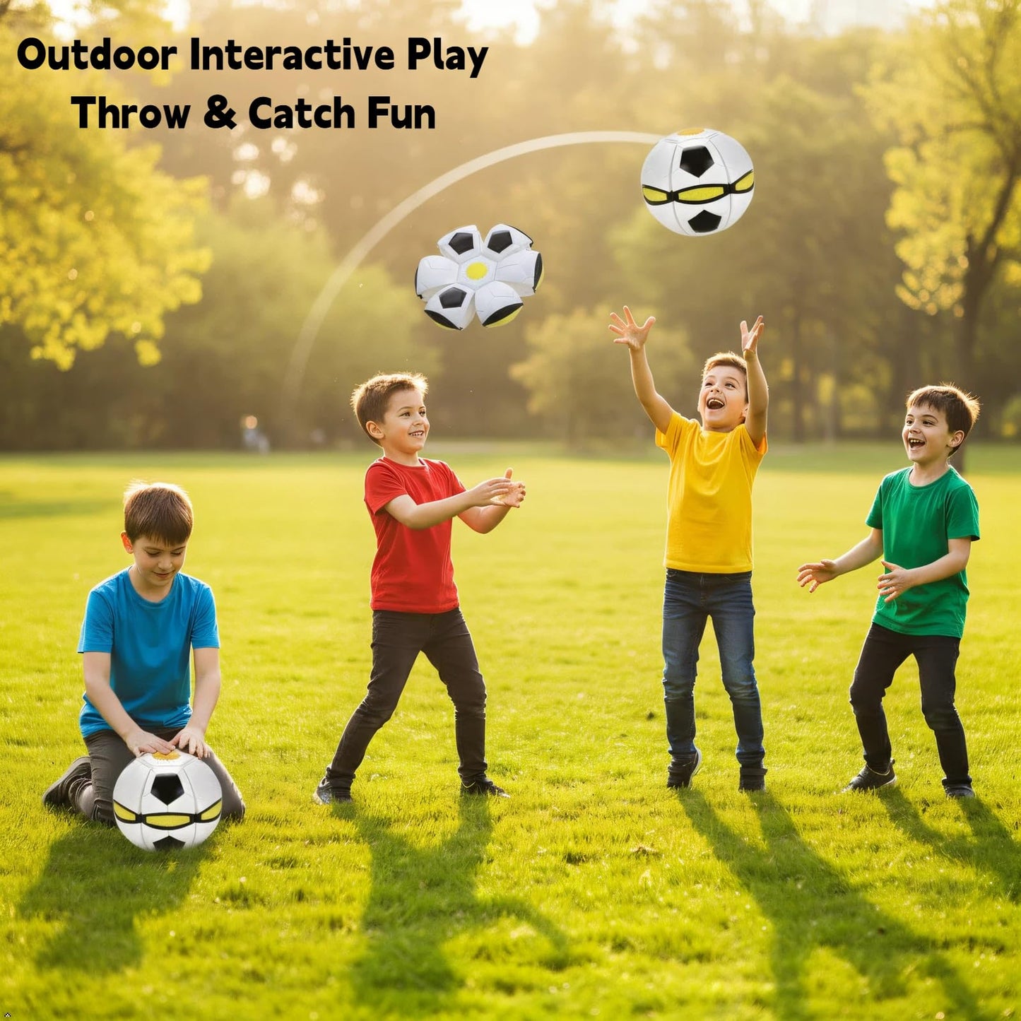 Vmeoap Magic Ball - Ultimate Soccer Fan Gift 2026-2-in-1 LED Shape-Shifting Ball & UFO Disc, Soccer Season Gameday Toy for Viewing Parties, Outdoor Football Fun for Kids Boys Girls