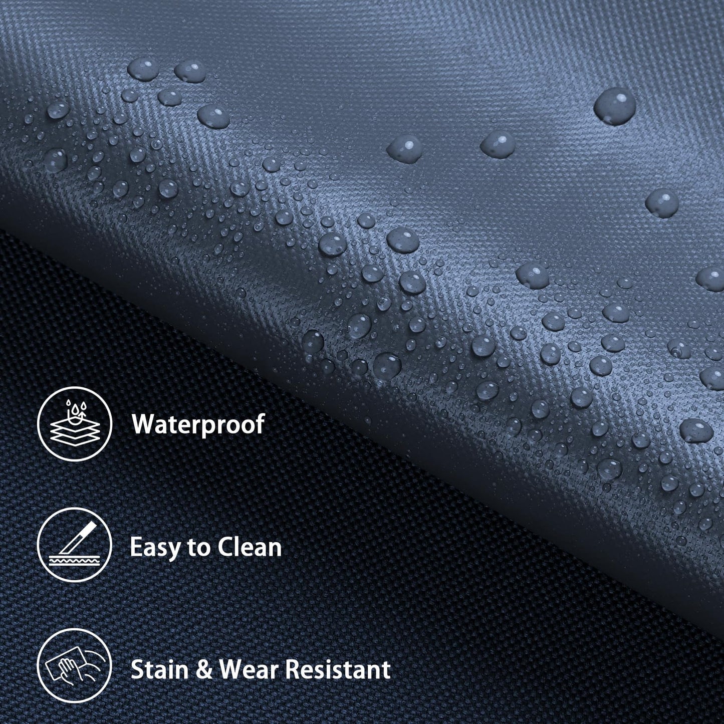 Waterproof Marine Canvas Fabric by The Yard 58"W 600D PVC Backing Water-Resistant Polyester Fabric Upholstery Material for Outdoor Indoor Marine Awning Tent Boat Furniture Cover DIY, 1 Yard Navy Blue