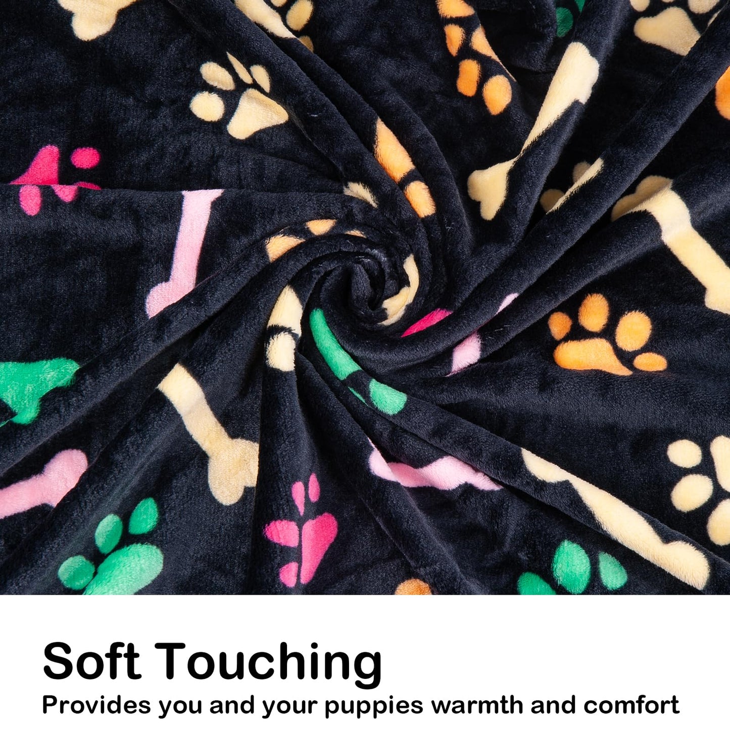 Dono 1 Pack 6 Dog&Cat Blanket, Soft Fluffy Fleece Puppy Blanket for Small Medium Large Dogs Girl, Pink Paw Print Puppy Dog Cat Warm Sleep Mat Blankets Essentials for Dogs