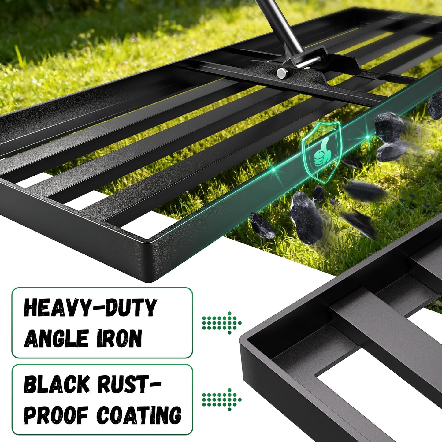 Lawn Leveling Rake 36X12 inch,Lawn Leveler with 78" Long Handle,Heavy Duty Ground Leveler for Yard,Sand,Dirt,Golf and Farm,Effort Saving Lawn Leveling Tool,Landscape Leveling Rake