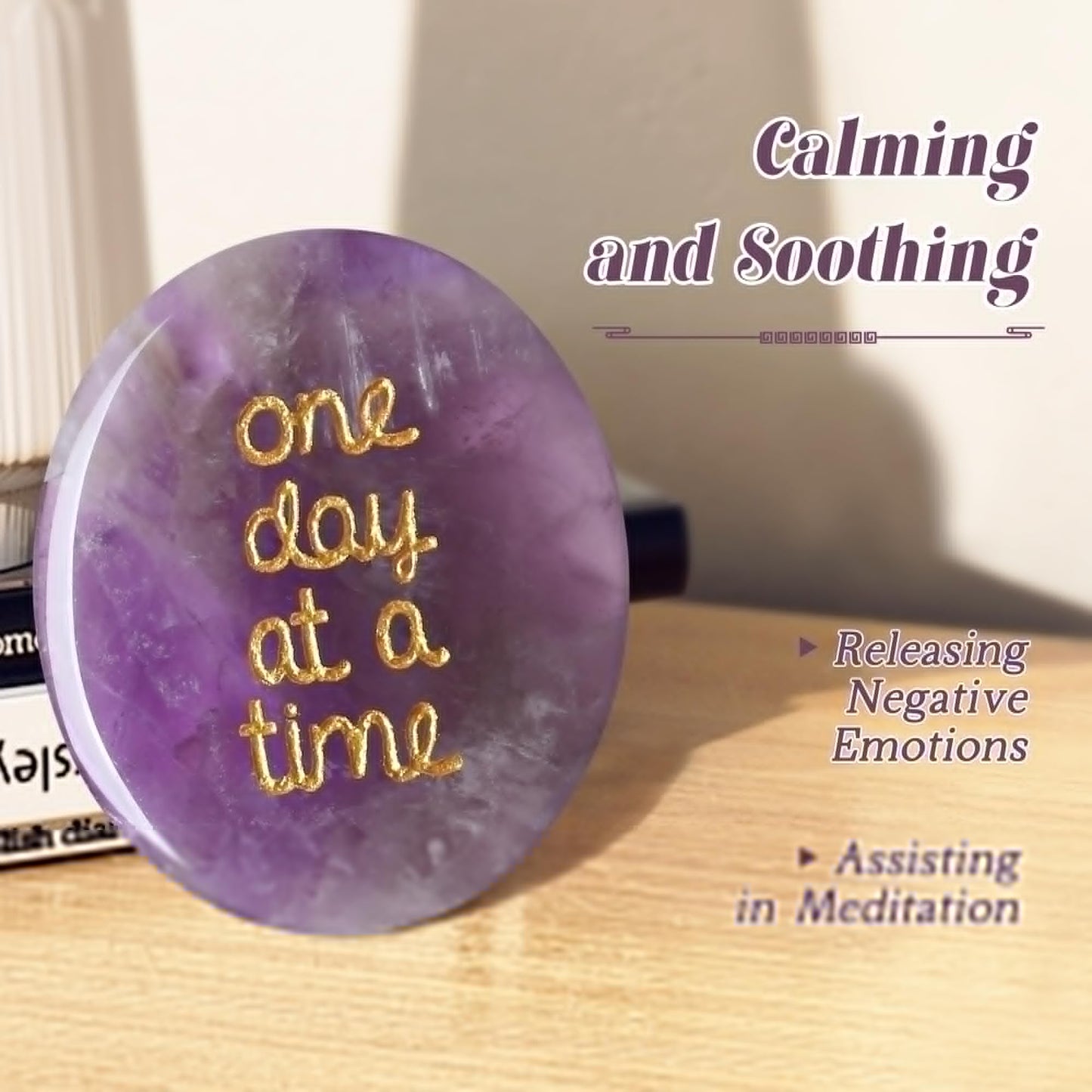 QINJIEJIE Amethyst Crystals Thinking of You Gifts for Anxiety Relief Items You Got This One Day at A Time Inspirational for Best Friend Pocket Hug for Mom Encouragement Gifts for Women Sobriety for Men
