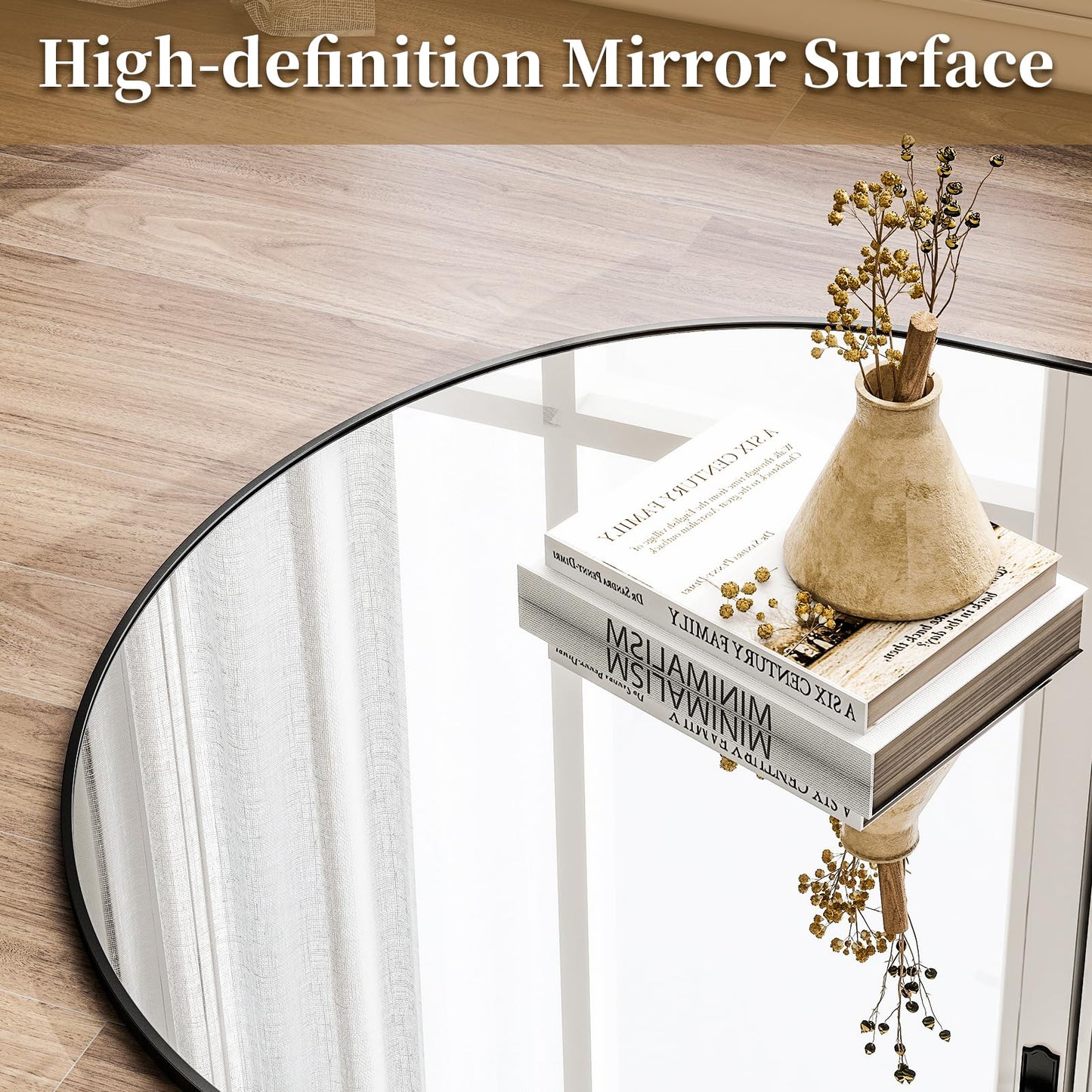 HARRITPURE 78" x 35" Arched Full-Length Mirror - Black Oversized Floor Mirror Free Standing Aluminum Frame Full Body Mirrors for Bedroom Cloakroom