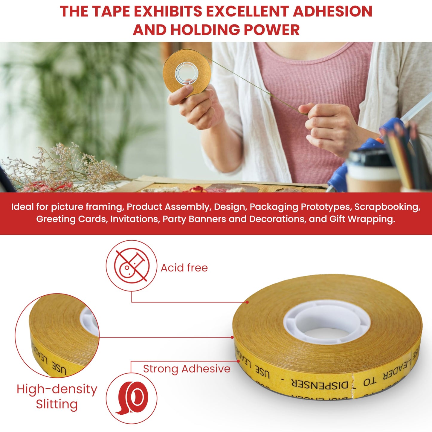 GGR Supplies T.R.U. ATG-7502 ATG Tape (Acid Free Adhesive Transfer Tape): 3/4 in. Wide x 36 yds. (Pack of 12)