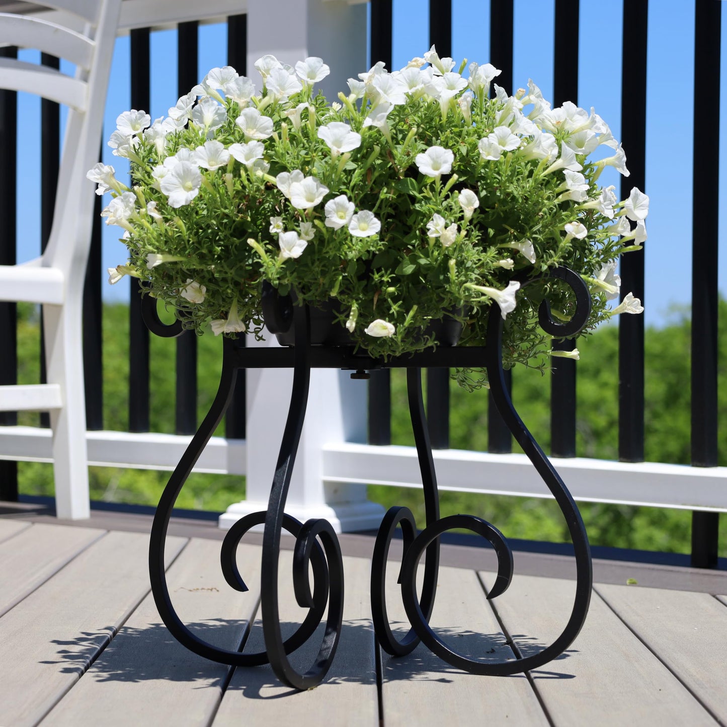 Gardien Adjustable Plant Stand Indoor Outdoor, Mid Century Modern Medal Holder for Large Planters