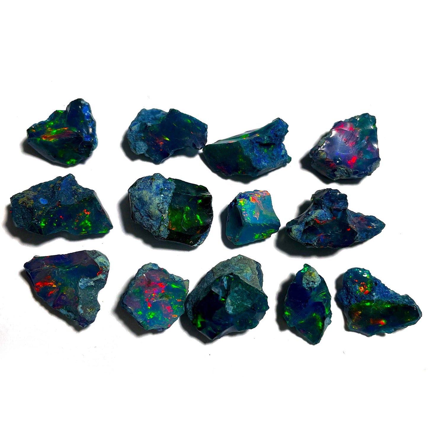 Black Opal Rough 5 Pcs 7x10 mm AAA Quality Black Opal Raw,Natural Ethiopian Opal Gemstone Rough, Welo Multi Fire BlackOpal