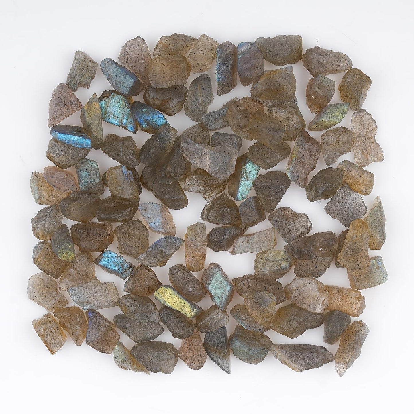 CRYSTALIS Wholesale Bulk 100pcs, 3-6mm, Natural Small Labradorite Raw Crystals, Loose Gemstone Rough Jewelry Making Supply, Chakra Healing, Wire Wrapping, DIY, Tumbling, Gem Collection