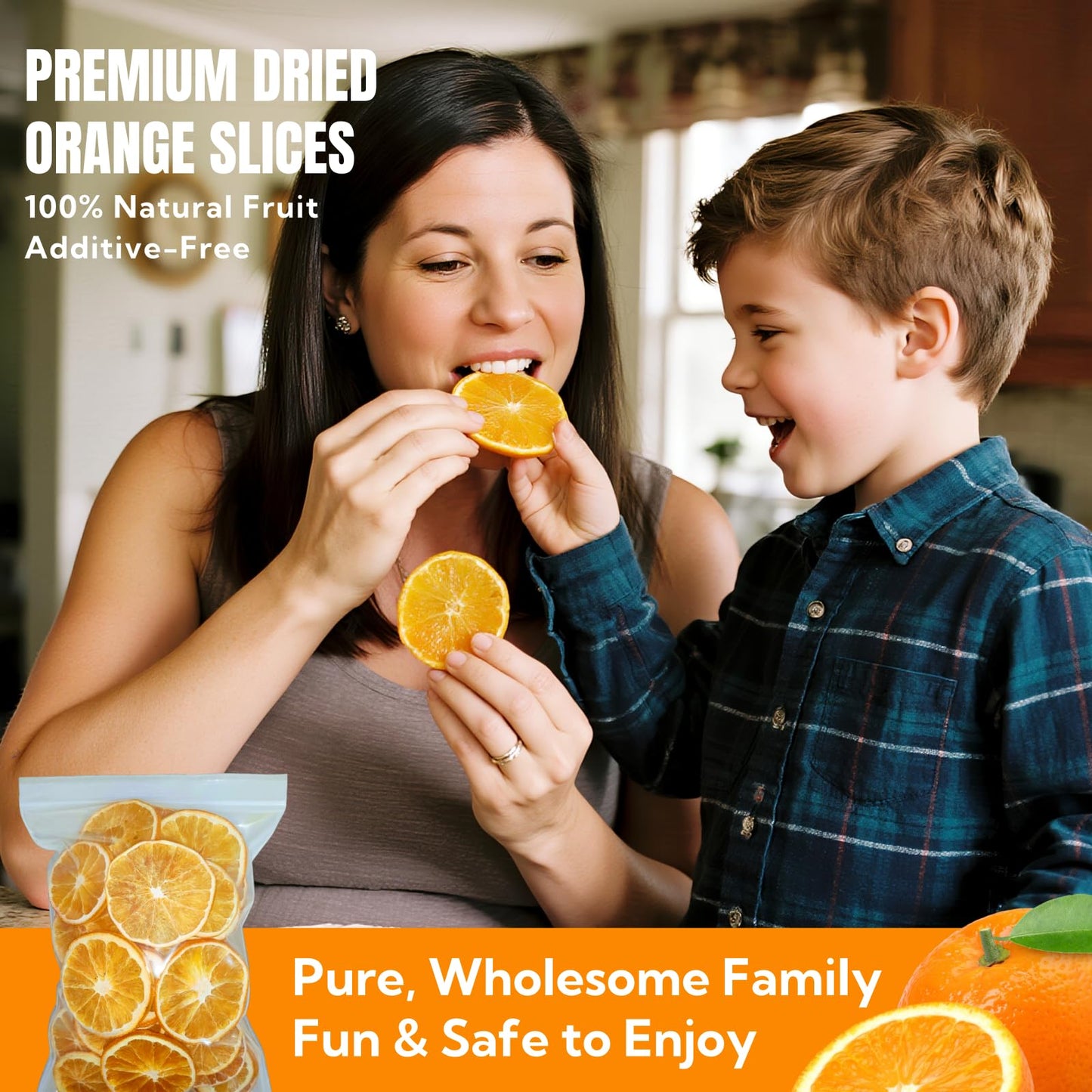 Dried Orange Slices 8.8oz(250g),Approx 50-60 Wheels,Dehydrated Orange Slices NO Addtives,Dried Oranges Sugar Free Natural,Fruit Tea,Dehydrated Fruit for Cocktails,Christmas Day,Crafts,Baking